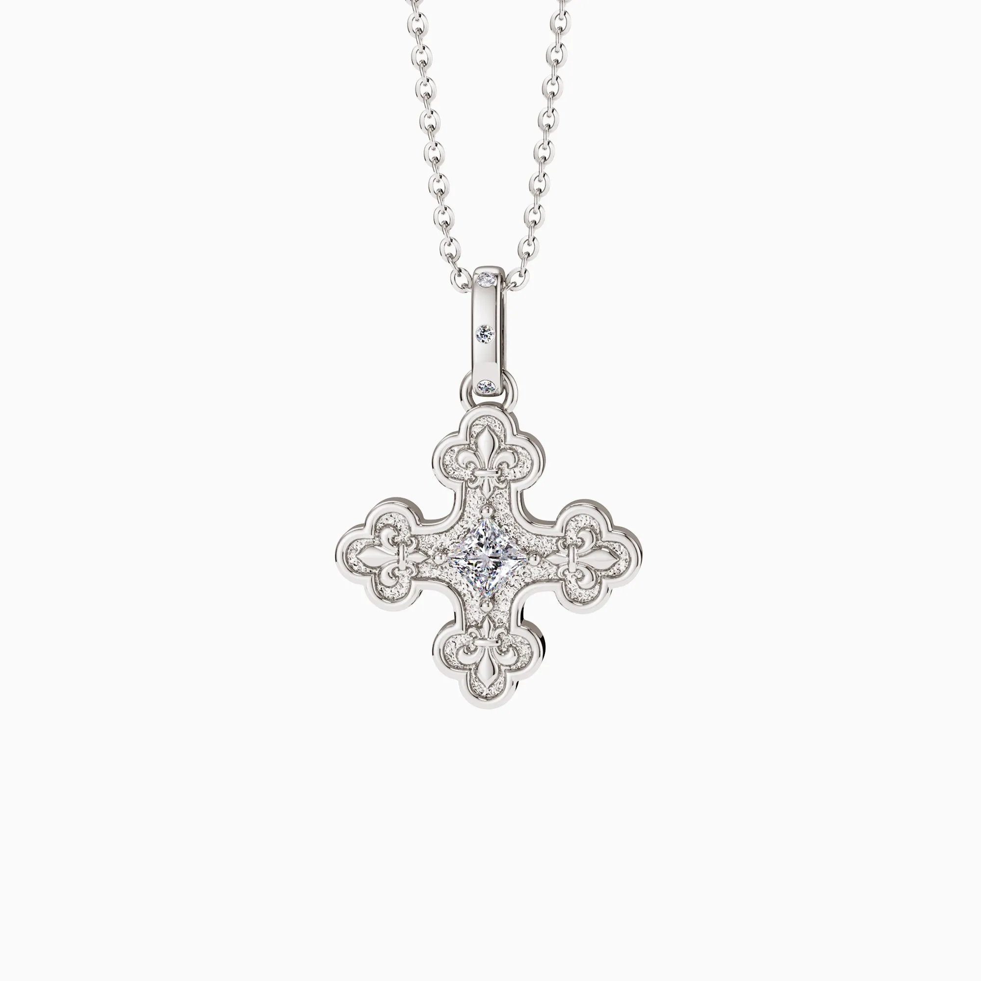 Byzantine Fleur De Lis Cross Pendant Necklace sold by Vanimy Jewelry product image thumbnail 5