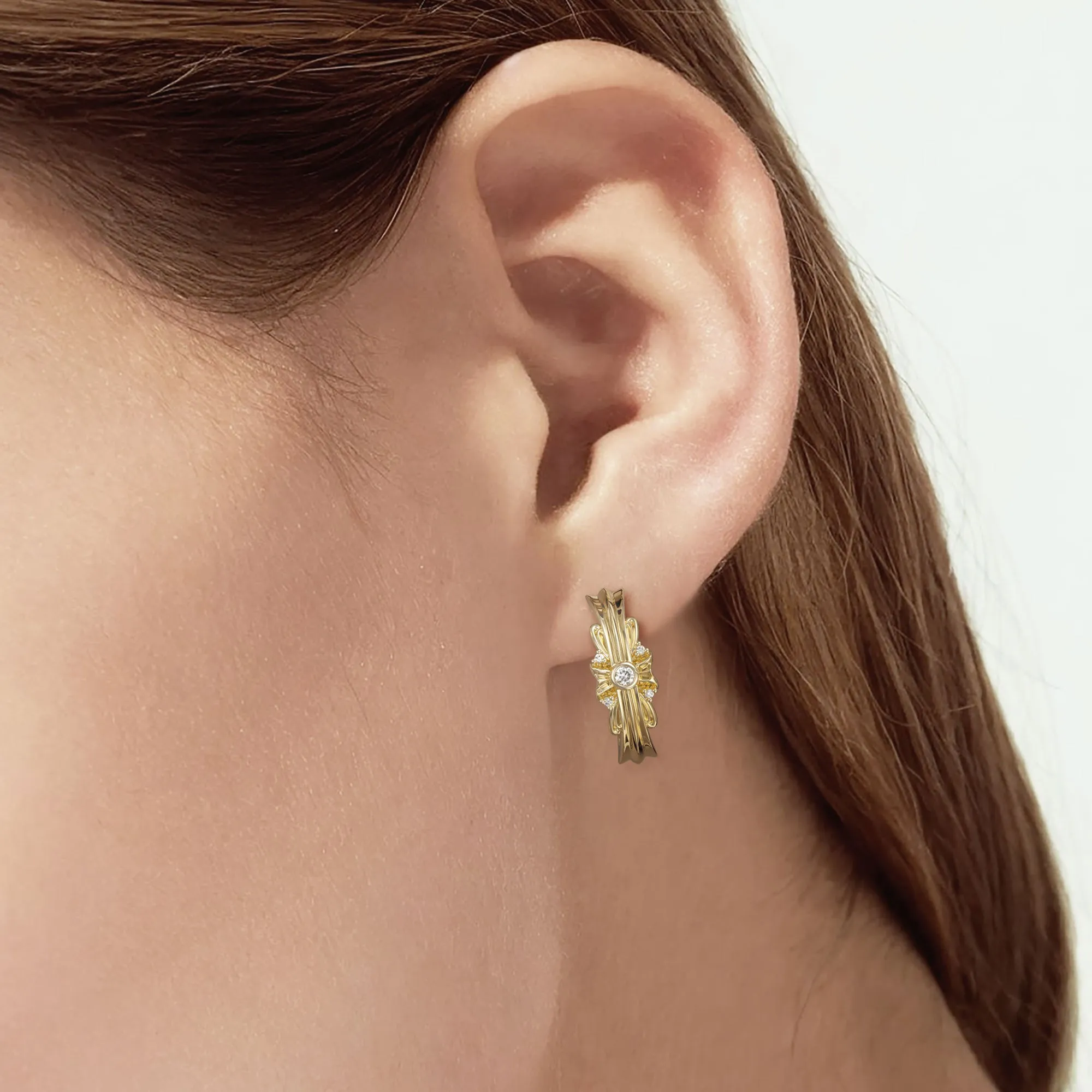 Byzantine Edge Cross Hoop Earrings sold by Vanimy Jewelry product image thumbnail 2