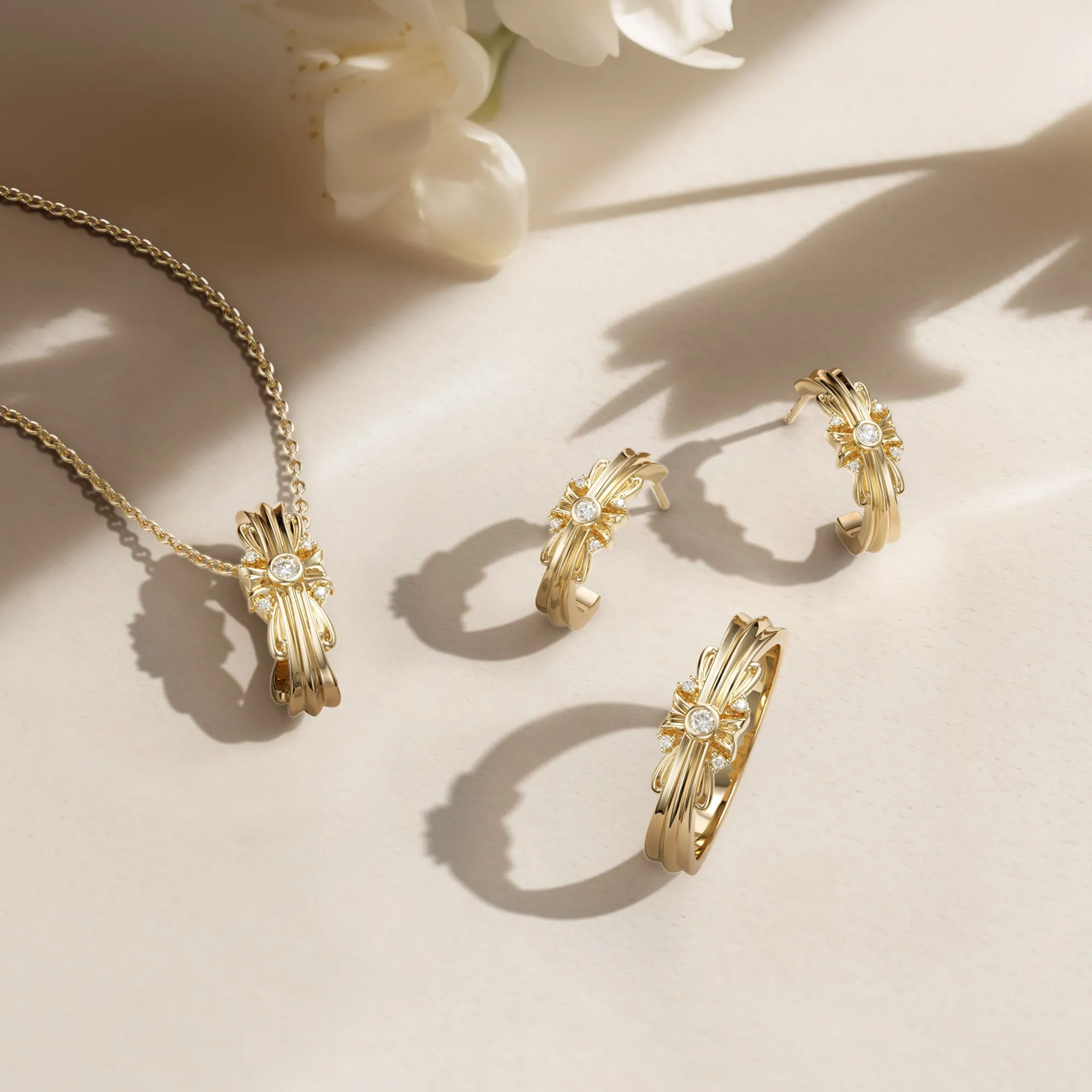 Byzantine Edge Cross Hoop Earrings sold by Vanimy Jewelry product image thumbnail 4