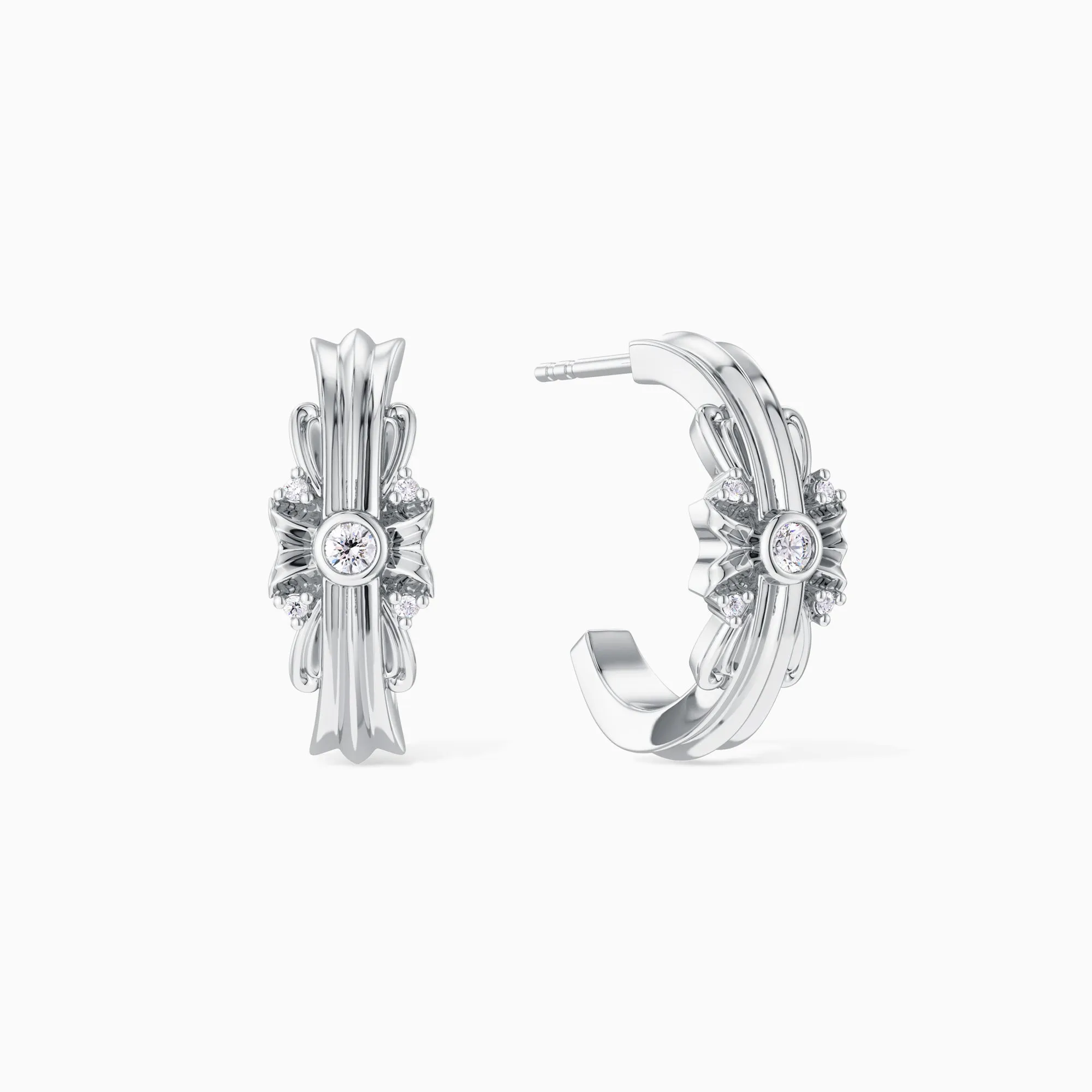 Byzantine Edge Cross Hoop Earrings sold by Vanimy Jewelry product image thumbnail 5