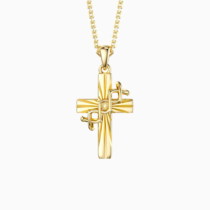 Radiance Cross With Crown of Thorns Pendant Necklace sold by Vanimy Jewelry