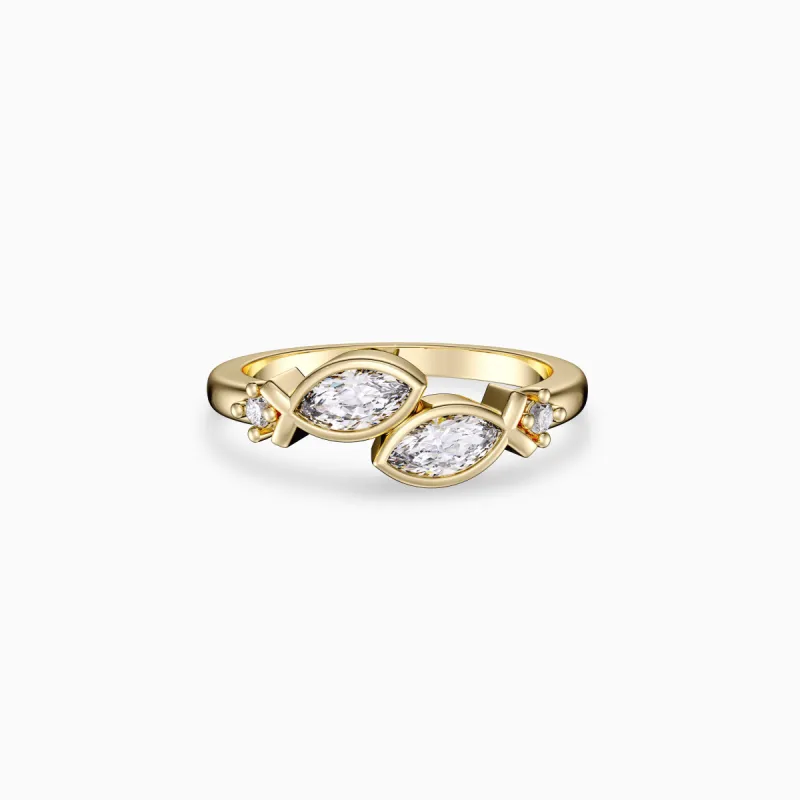 'Together in Faith' Jesus Fish Toi Et Moi Promise Ring sold by Vanimy Jewelry
