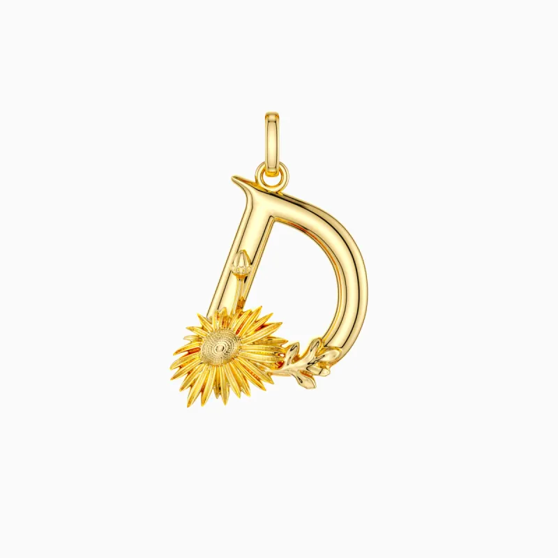 Daisy Blossom Letter D Pendant sold by Vanimy Jewelry