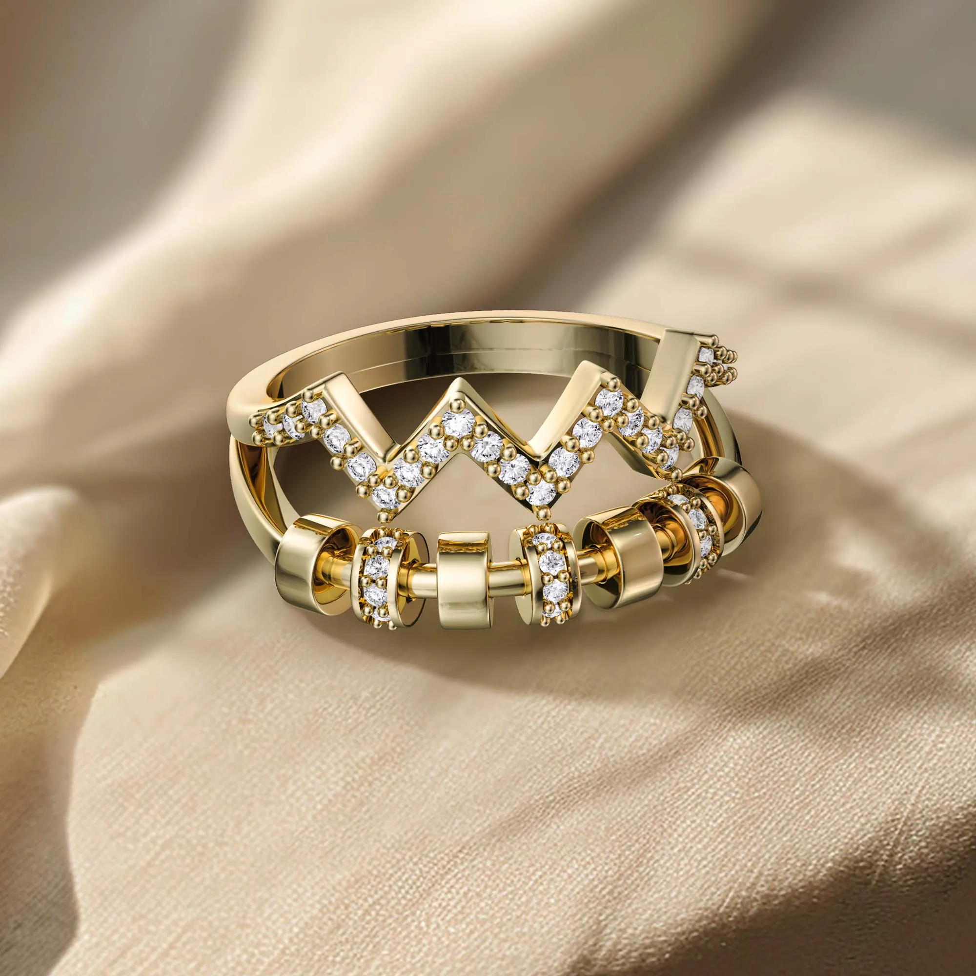 Highs and Lows Serenity Spinner Fidget Ring sold by Vanimy Jewelry product image thumbnail 2