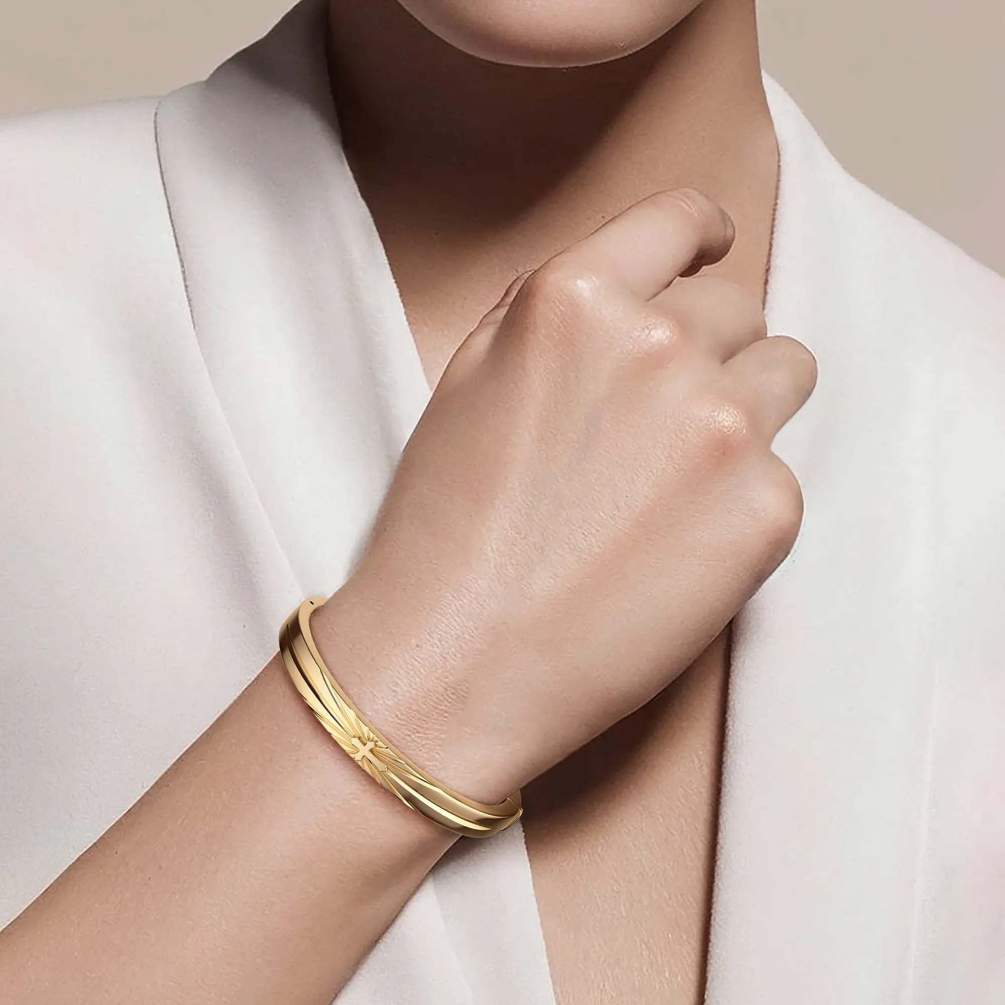 Customized Cross Engraved Bangle sold by Vanimy Jewelry product image thumbnail 4