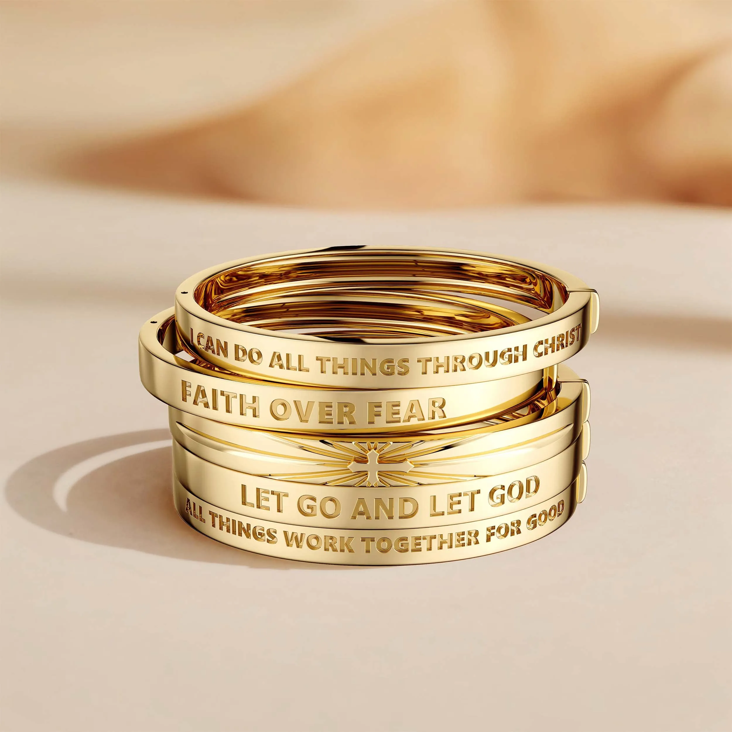 Customized Cross Engraved Bangle sold by Vanimy Jewelry product image thumbnail 2