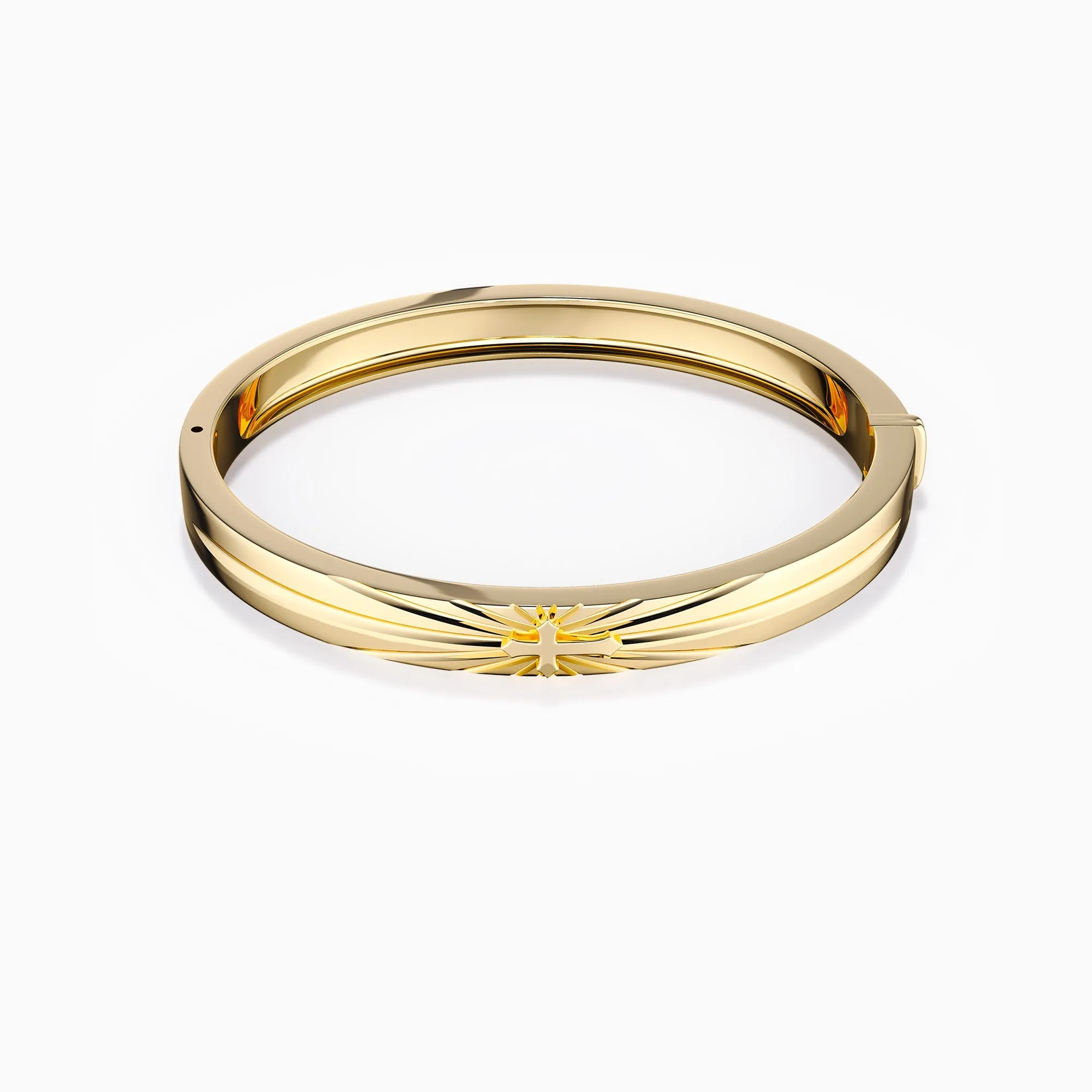 Customized Cross Engraved Bangle sold by Vanimy Jewelry
