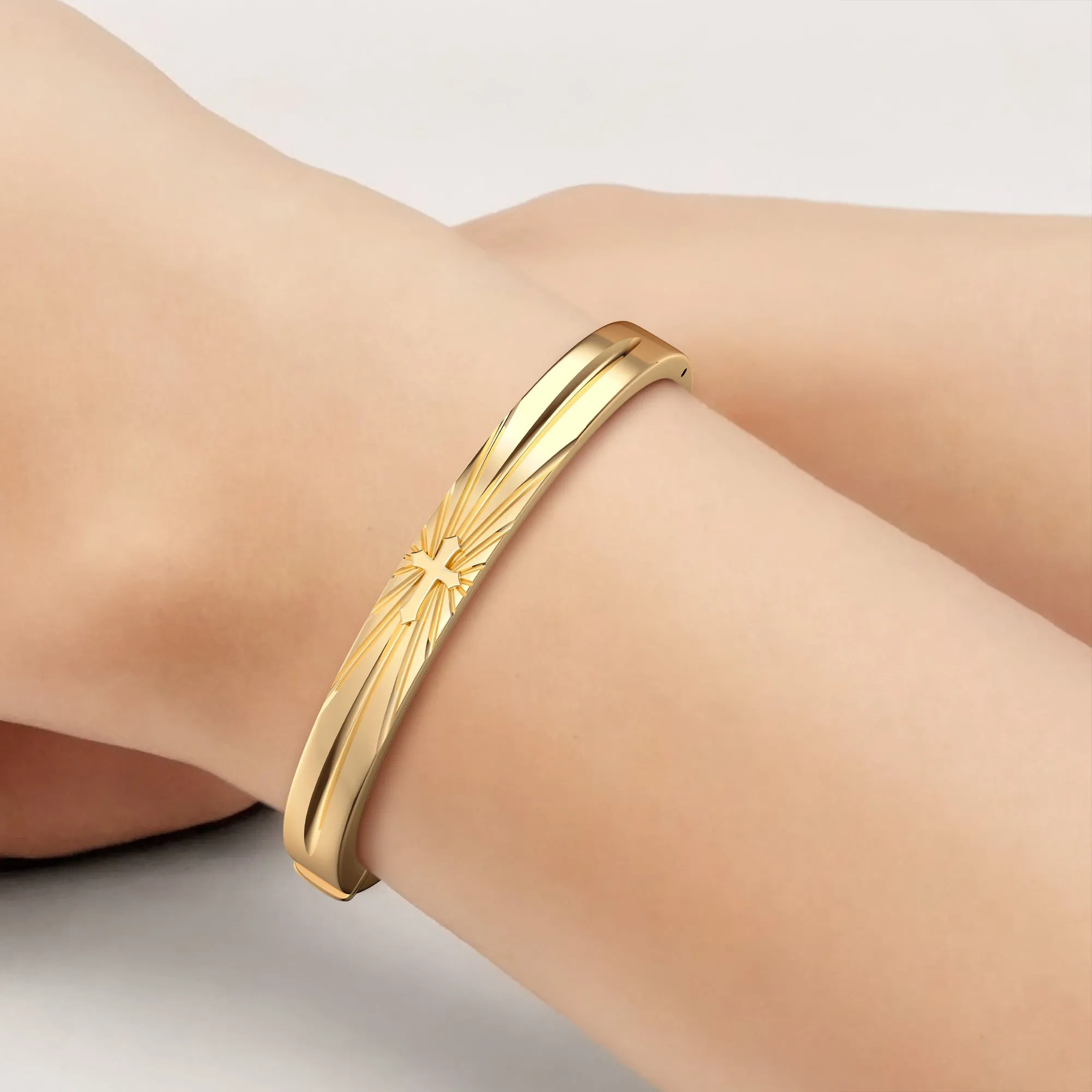 Customized Cross Engraved Bangle sold by Vanimy Jewelry product image thumbnail 3
