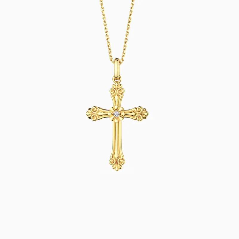 Baroque Cross Pendant Necklace sold by Vanimy Jewelry