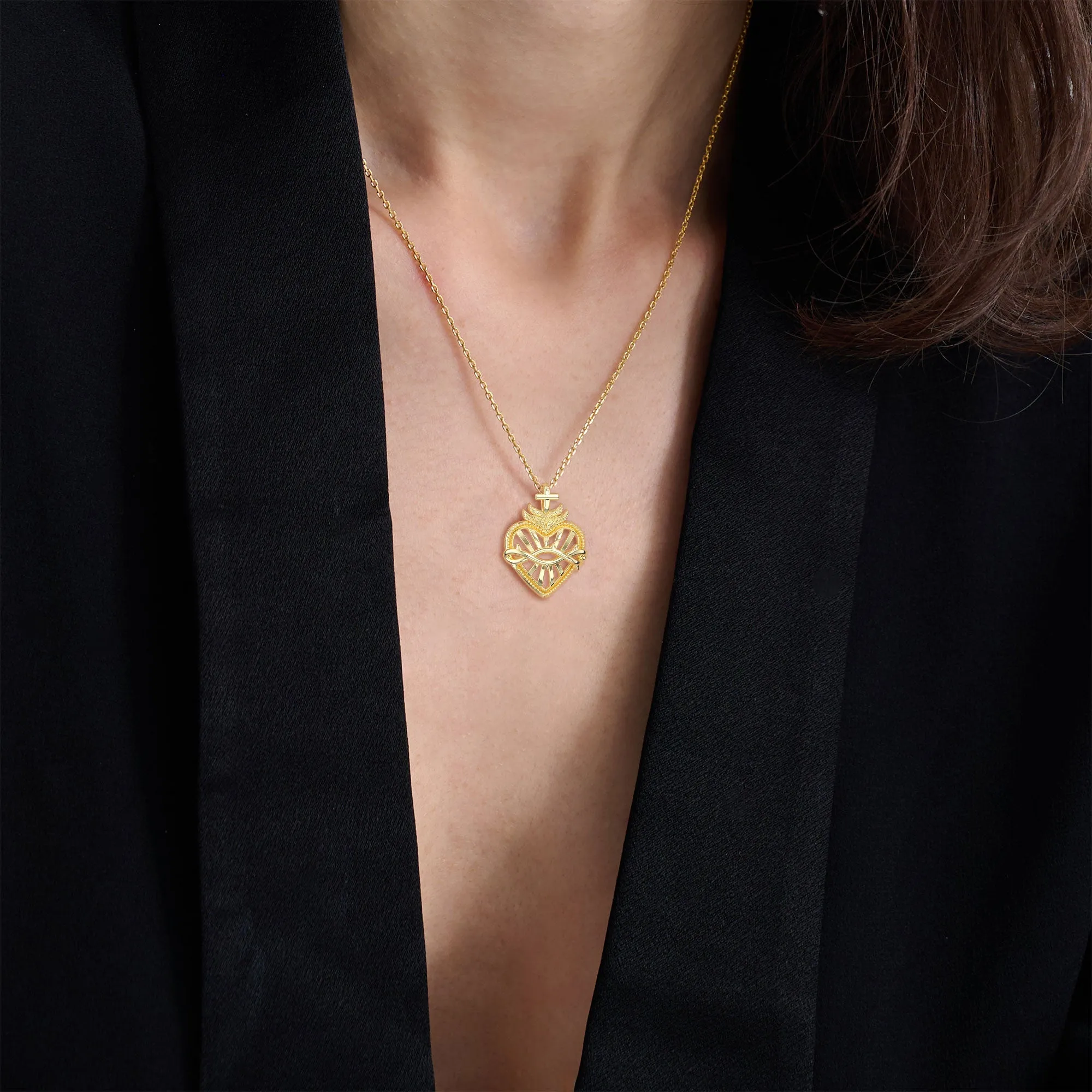 Radiant Sacred Heart Necklace sold by Vanimy Jewelry product image thumbnail 2