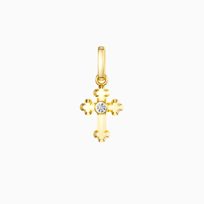 Floral Cross Charm Pendant sold by Vanimy Jewelry