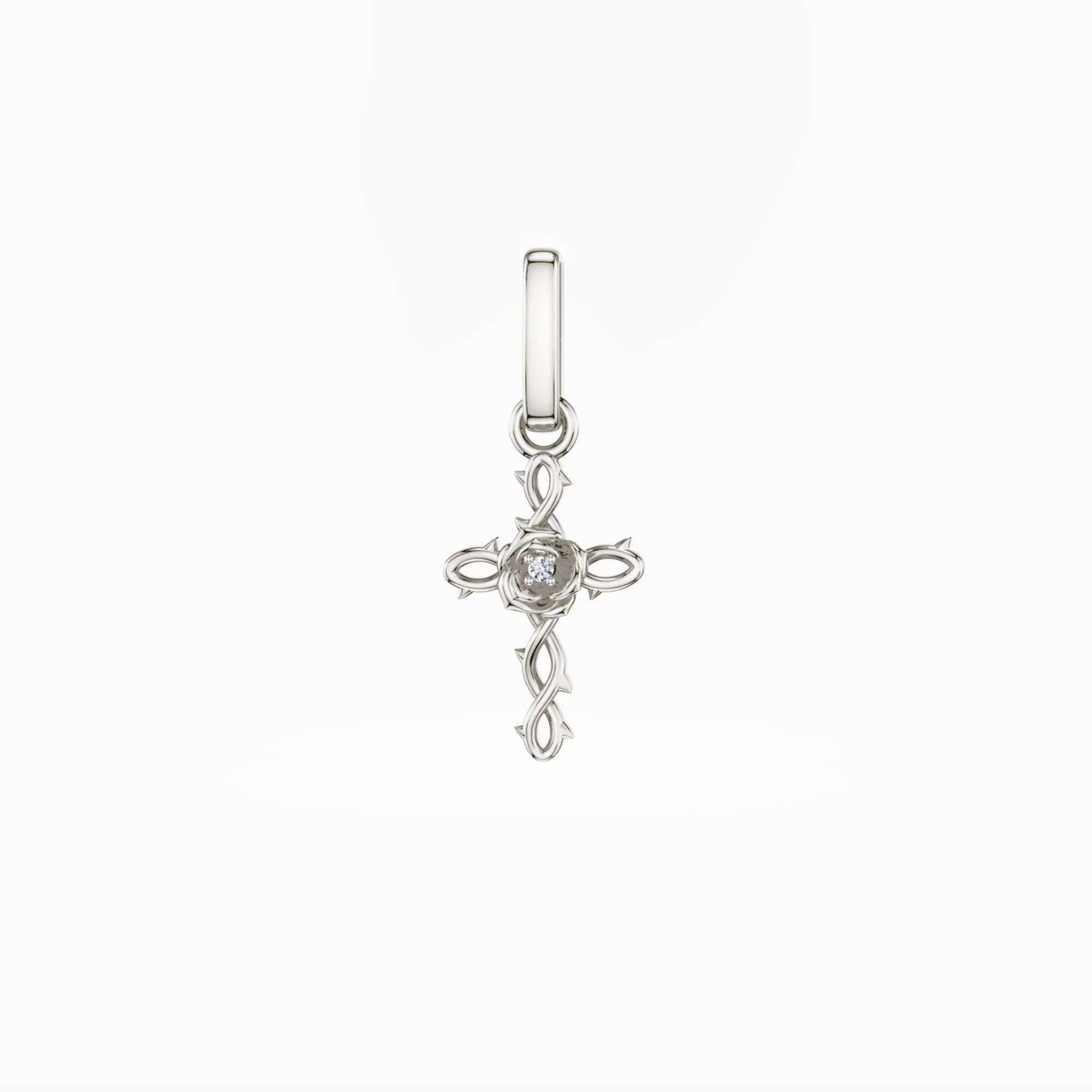 Rose Thorns Cross Charm Pendant sold by Vanimy Jewelry product image thumbnail 5