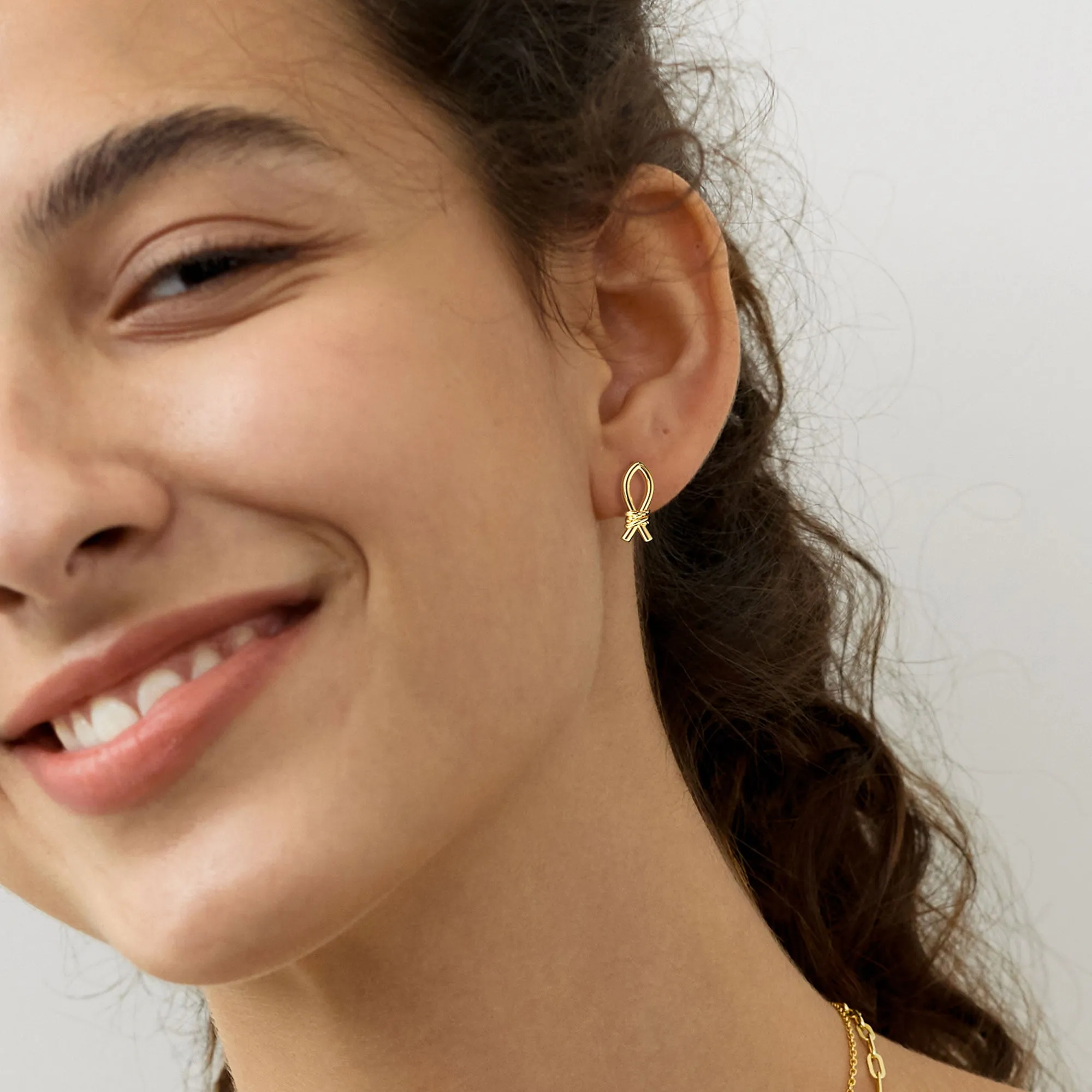 Ichthys Knot Stud Earrings sold by Vanimy Jewelry product image thumbnail 5