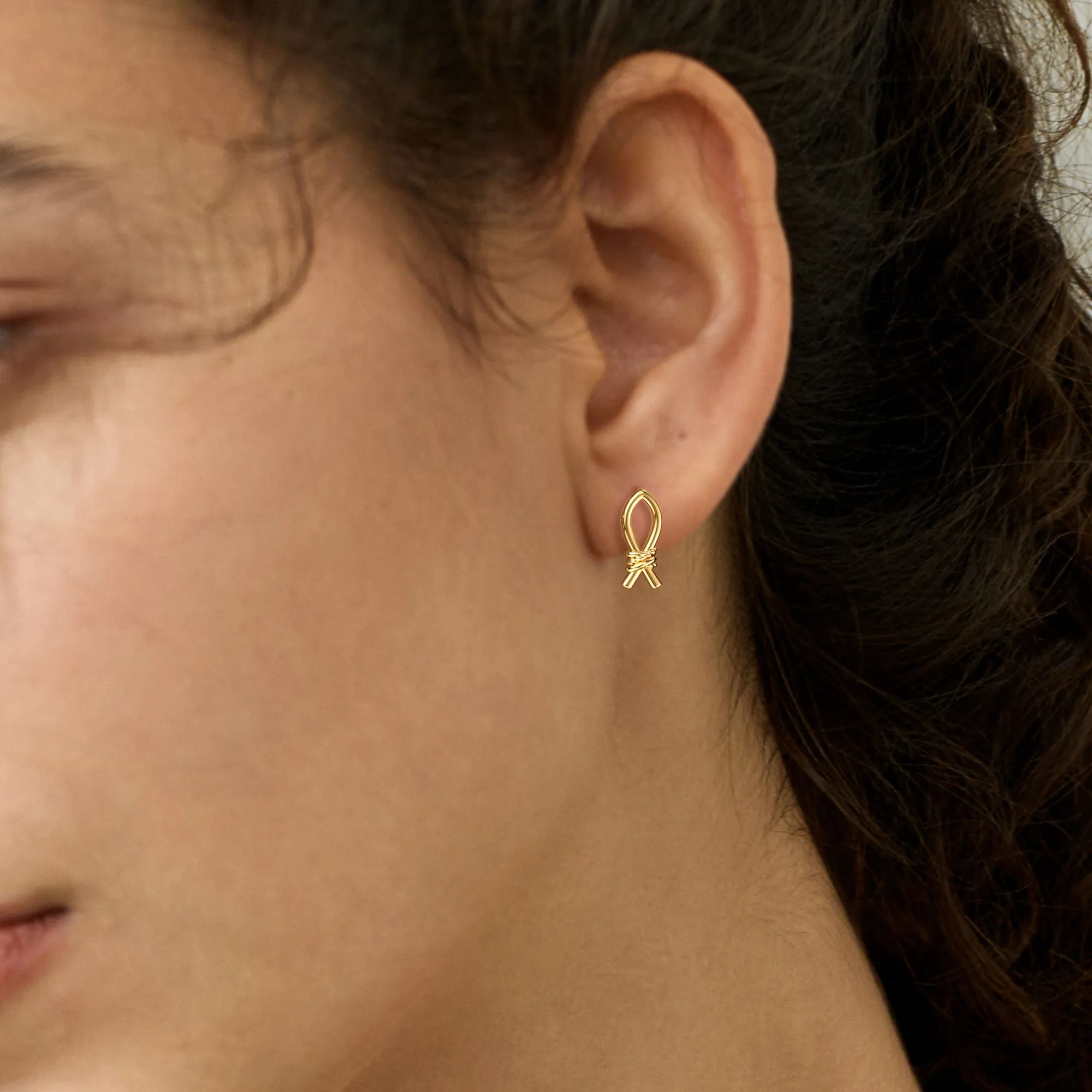 Ichthys Knot Stud Earrings sold by Vanimy Jewelry product image thumbnail 4