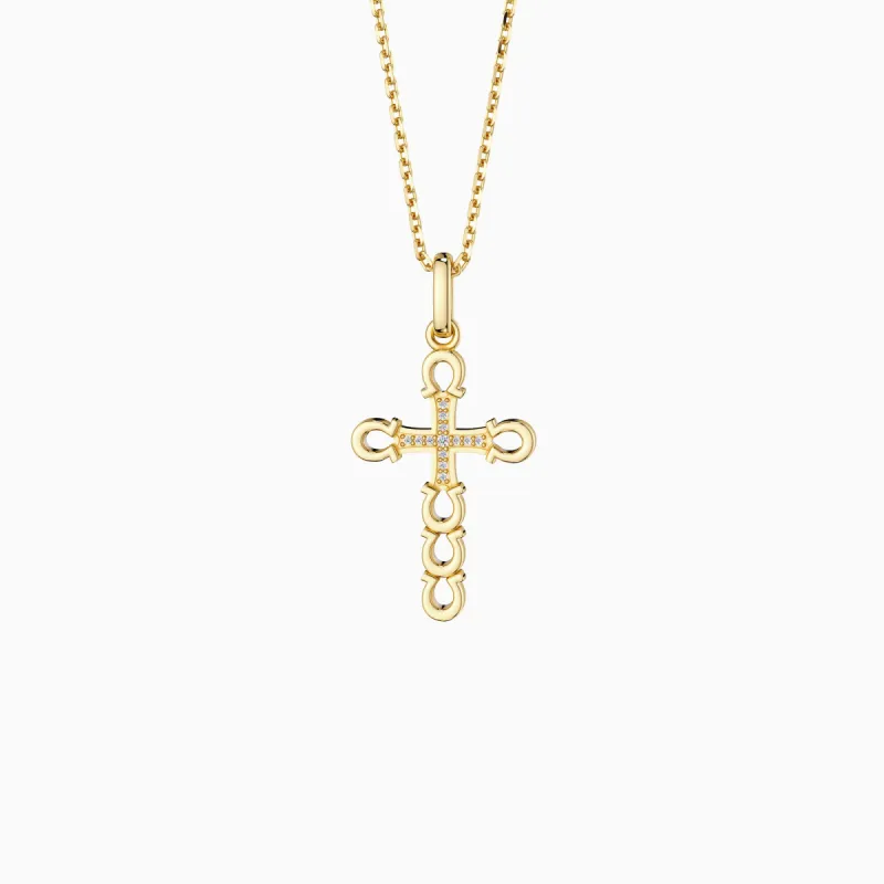Horseshoe Cross Pendant Necklace sold by Vanimy Jewelry