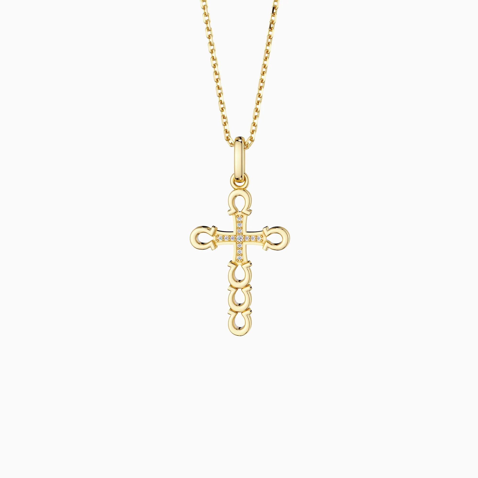 Horseshoe Cross Pendant Necklace sold by Vanimy Jewelry