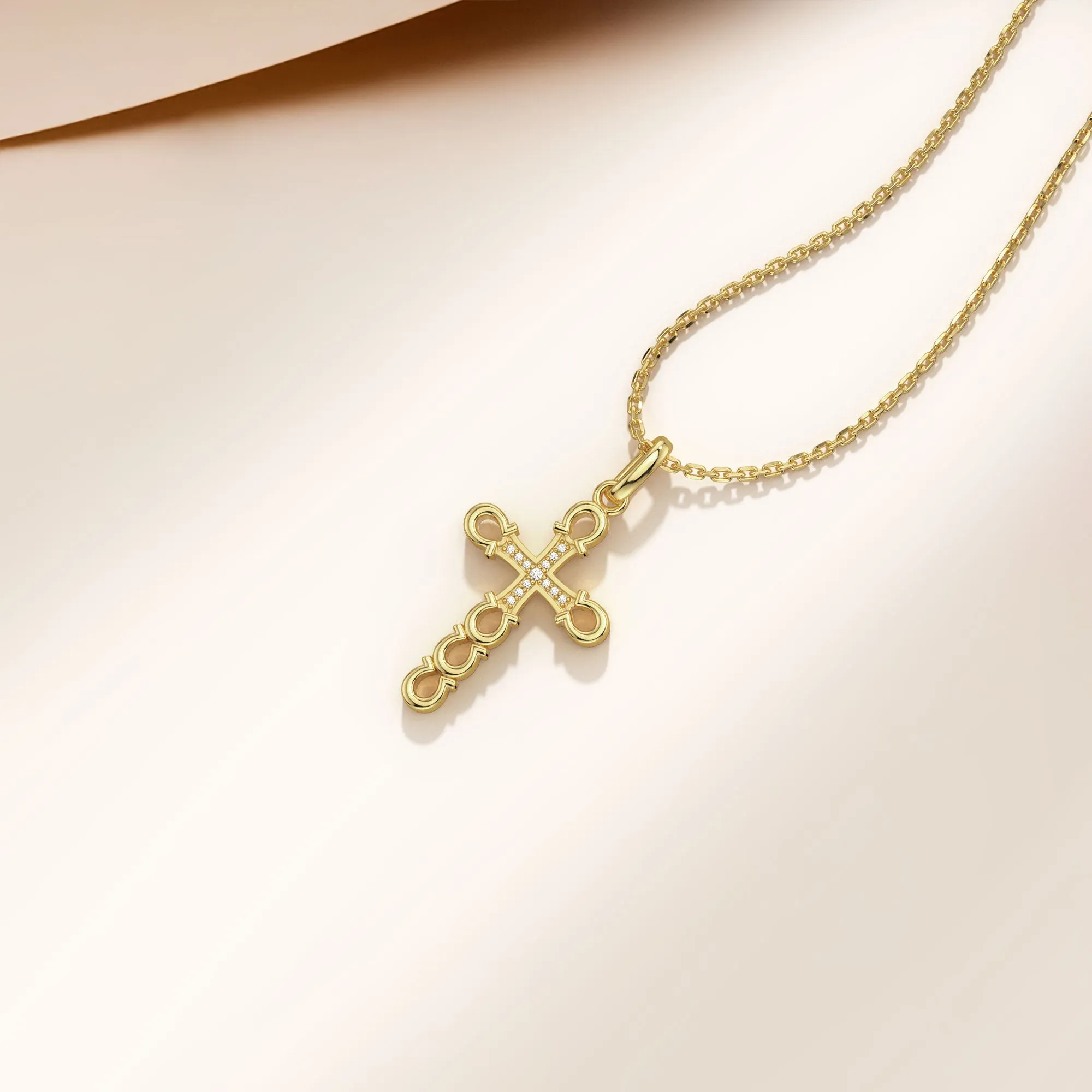 Horseshoe Cross Pendant Necklace sold by Vanimy Jewelry product image thumbnail 4