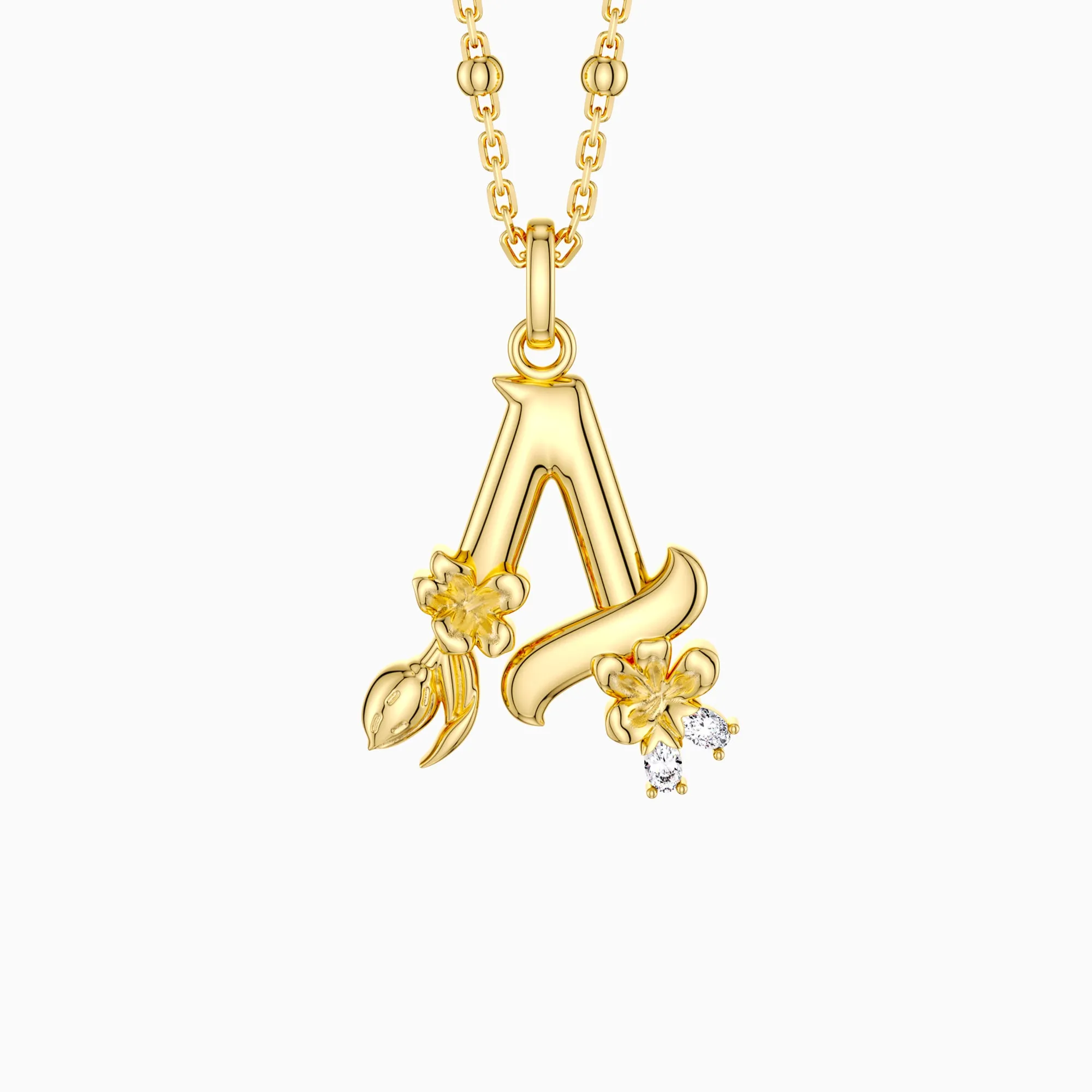 Blossom Letter A-Z Pendant Necklace sold by Vanimy Jewelry product image thumbnail 4