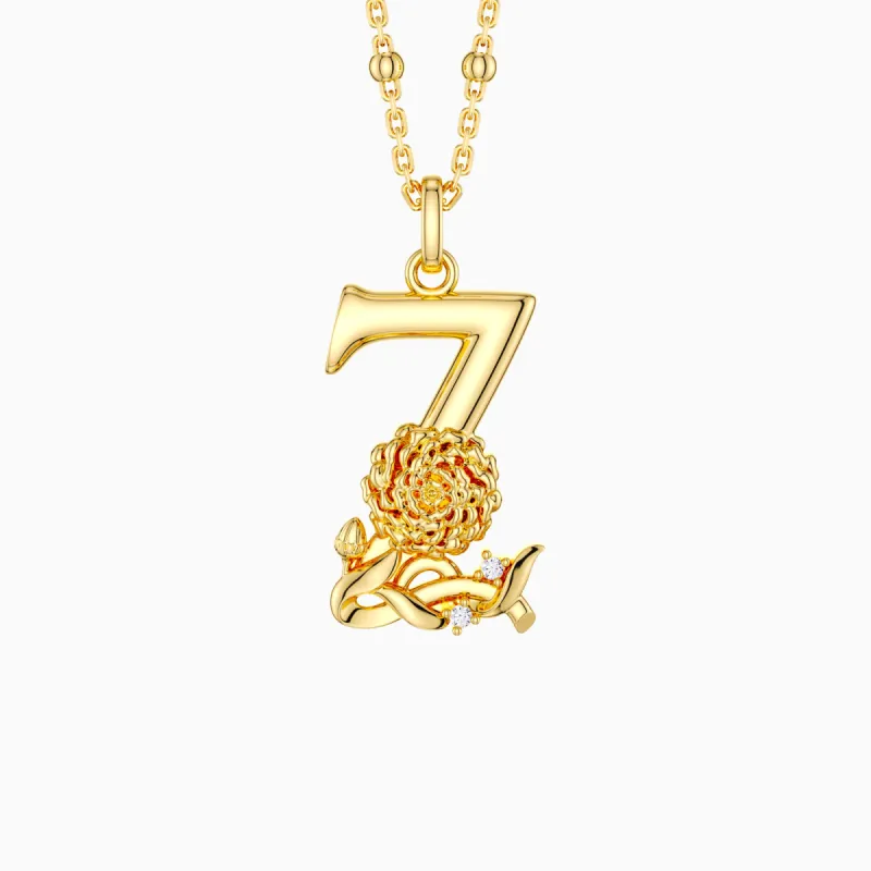 Zinnia Blossom Letter Z Pendant Necklace sold by Vanimy Jewelry