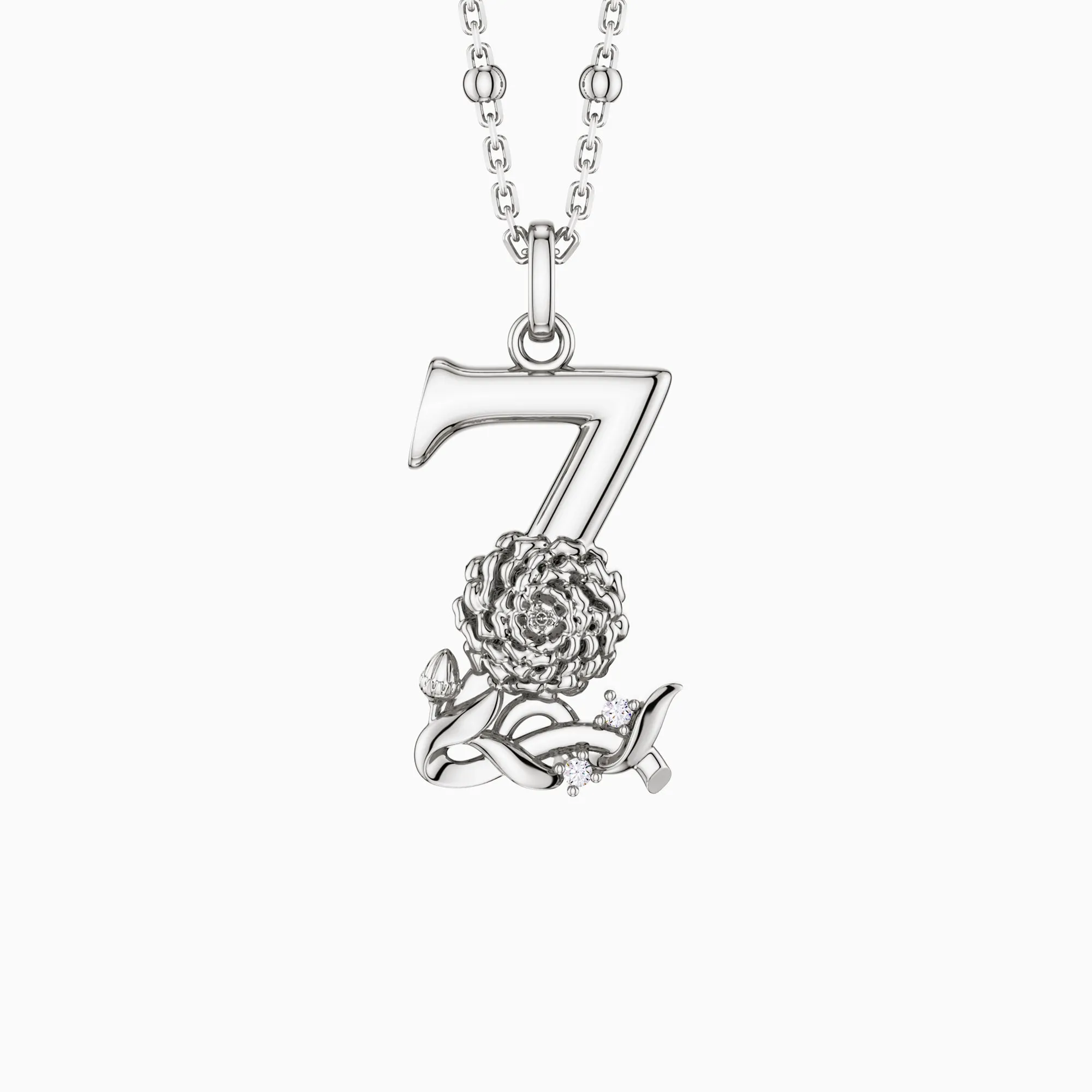 Zinnia Blossom Letter Z Pendant Necklace sold by Vanimy Jewelry product image thumbnail 5
