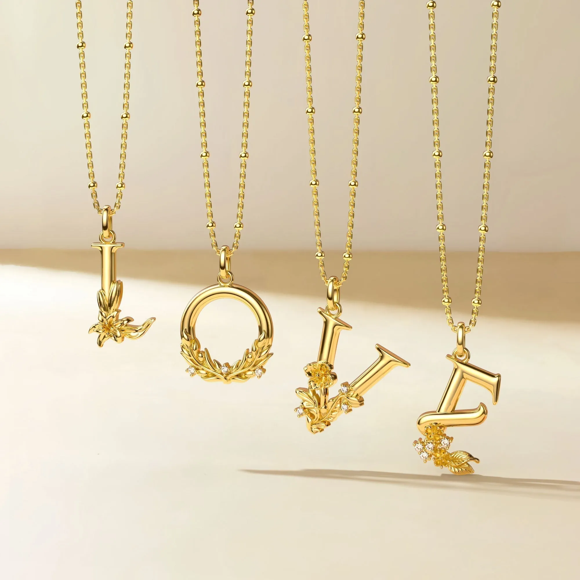 Willow Blossom Letter W Pendant Necklace sold by Vanimy Jewelry product image thumbnail 4