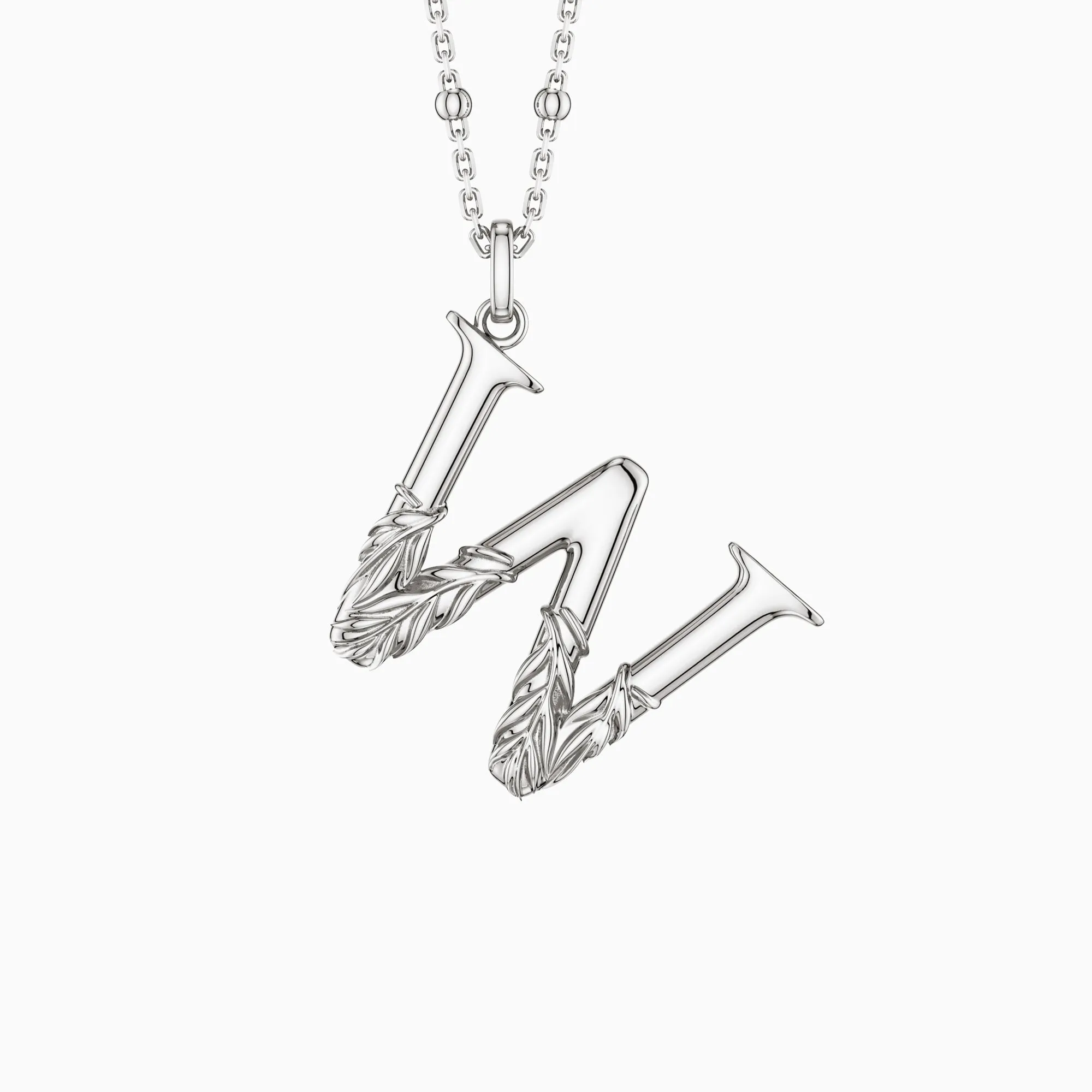 Willow Blossom Letter W Pendant Necklace sold by Vanimy Jewelry product image thumbnail 5