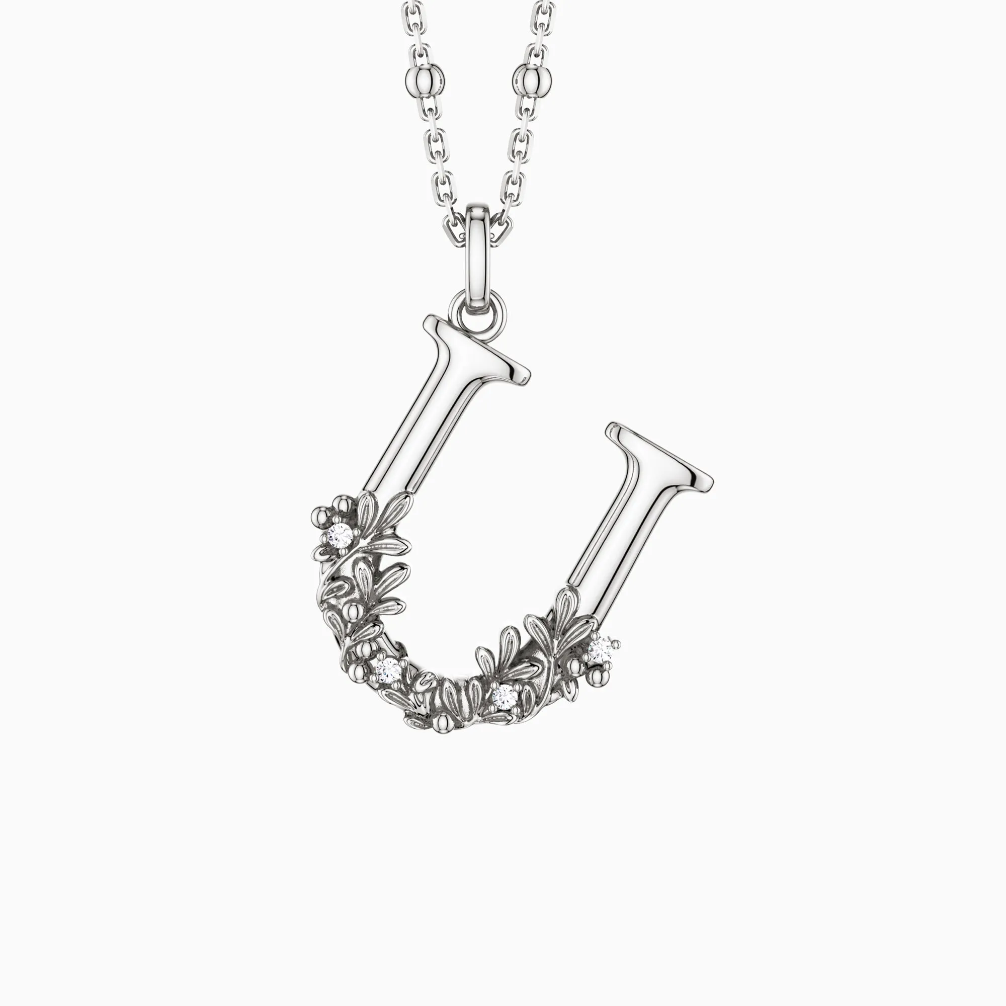 Uva Ursi Blossom Letter U Pendant Necklace sold by Vanimy Jewelry product image thumbnail 5
