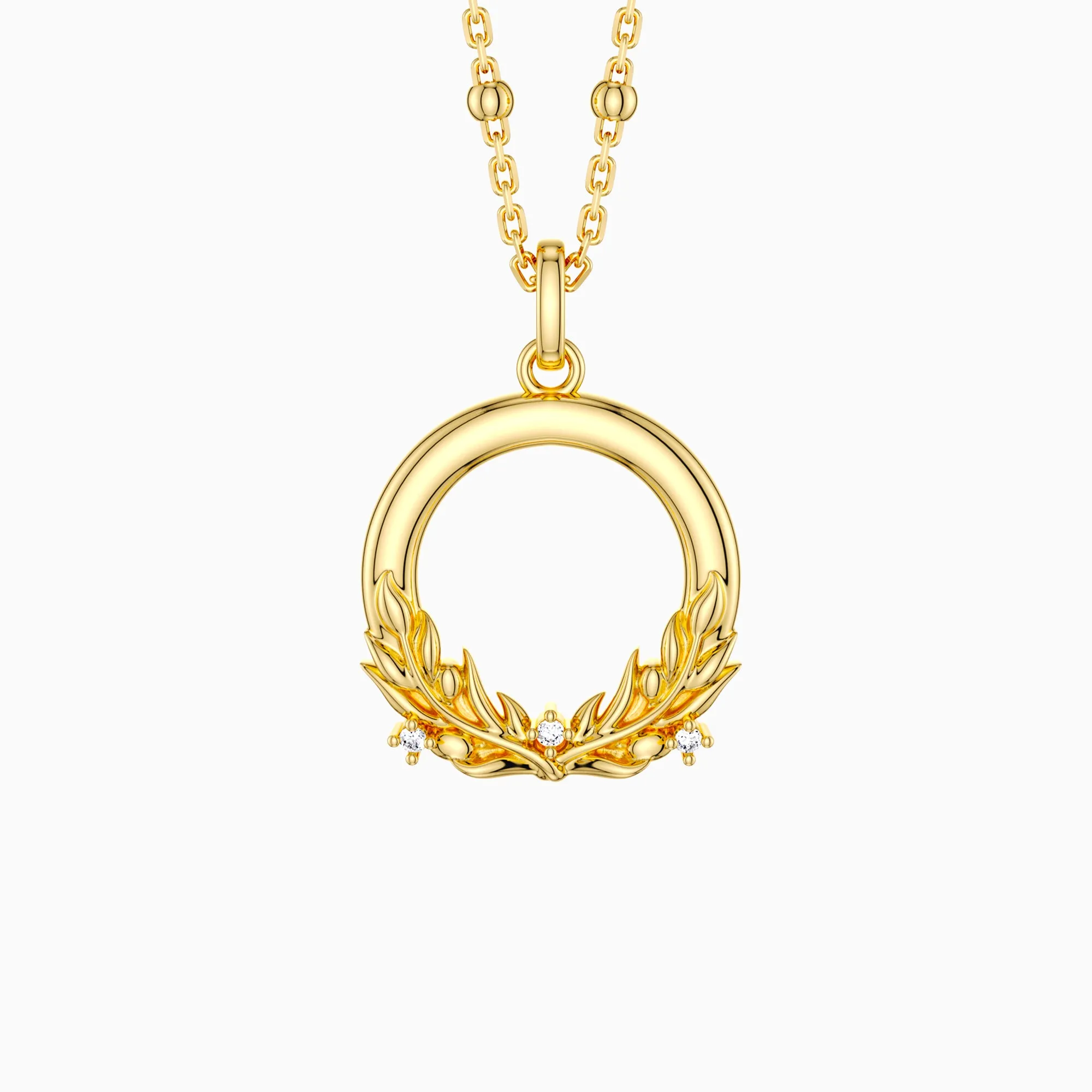 Olive Branch Blossom Letter O Pendant Necklace sold by Vanimy Jewelry