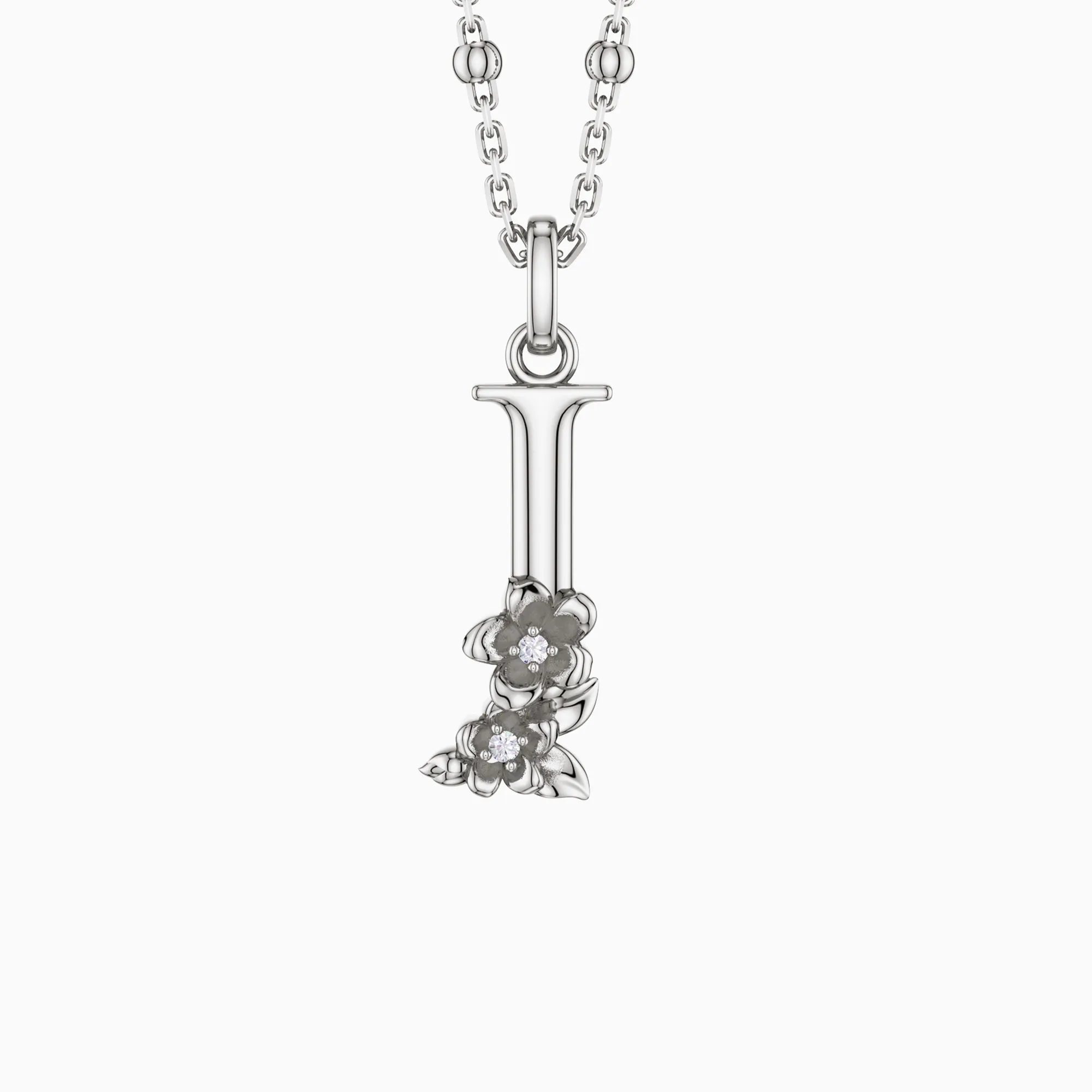 Jasmine Blossom Letter J Pendant Necklace sold by Vanimy Jewelry product image thumbnail 5