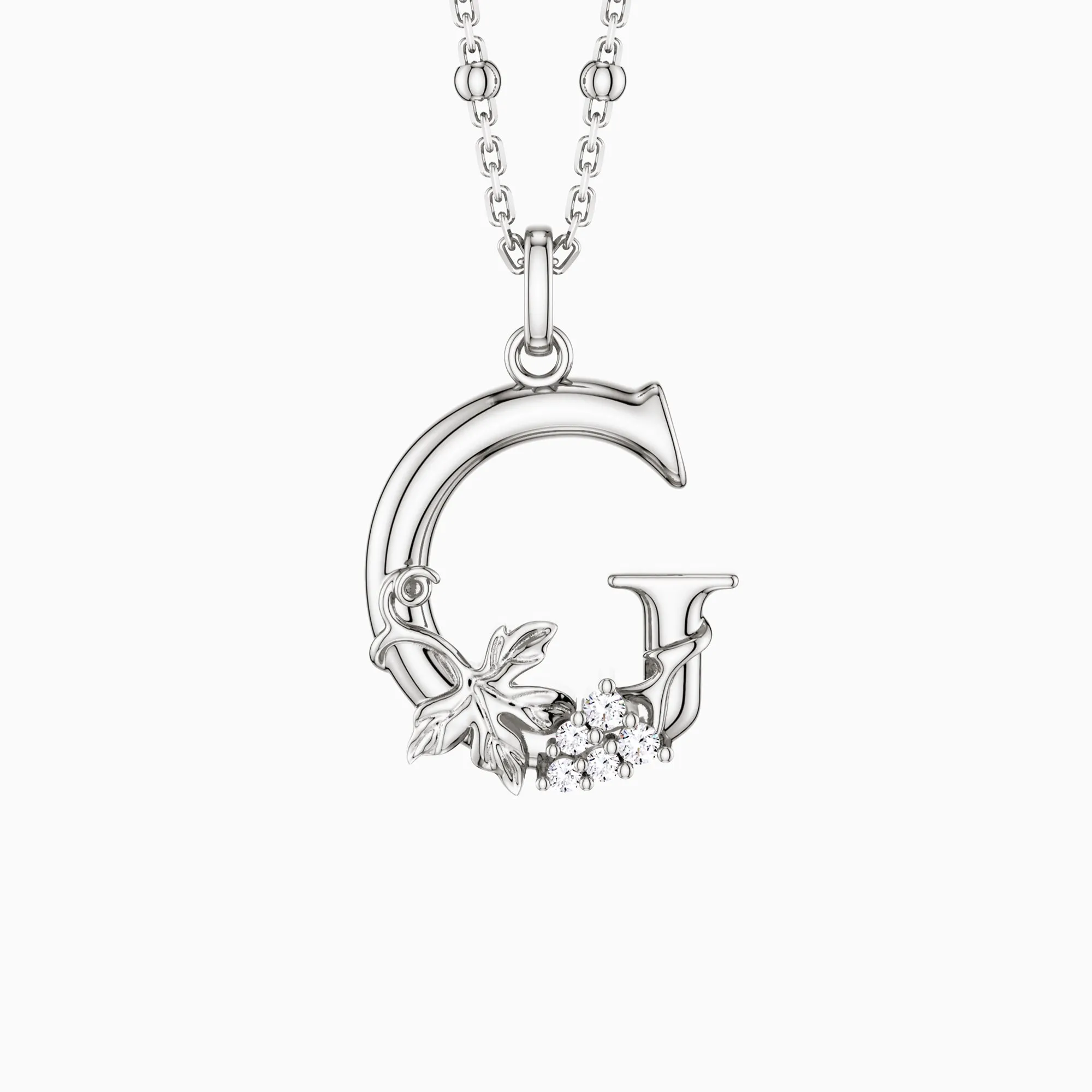 Grape Blossom Letter G Pendant Necklace sold by Vanimy Jewelry product image thumbnail 5