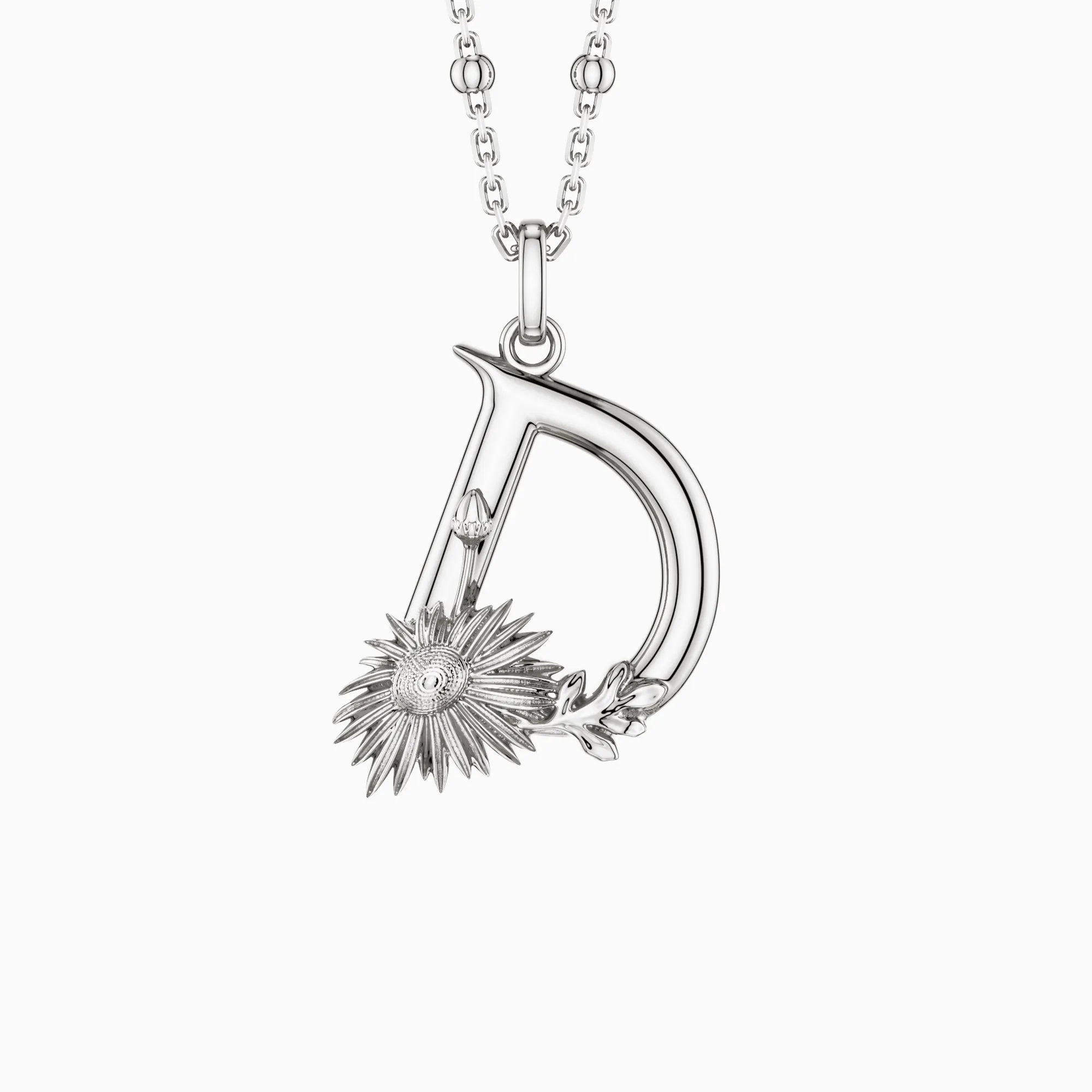 Daisy Blossom Letter D Pendant Necklace sold by Vanimy Jewelry product image thumbnail 5