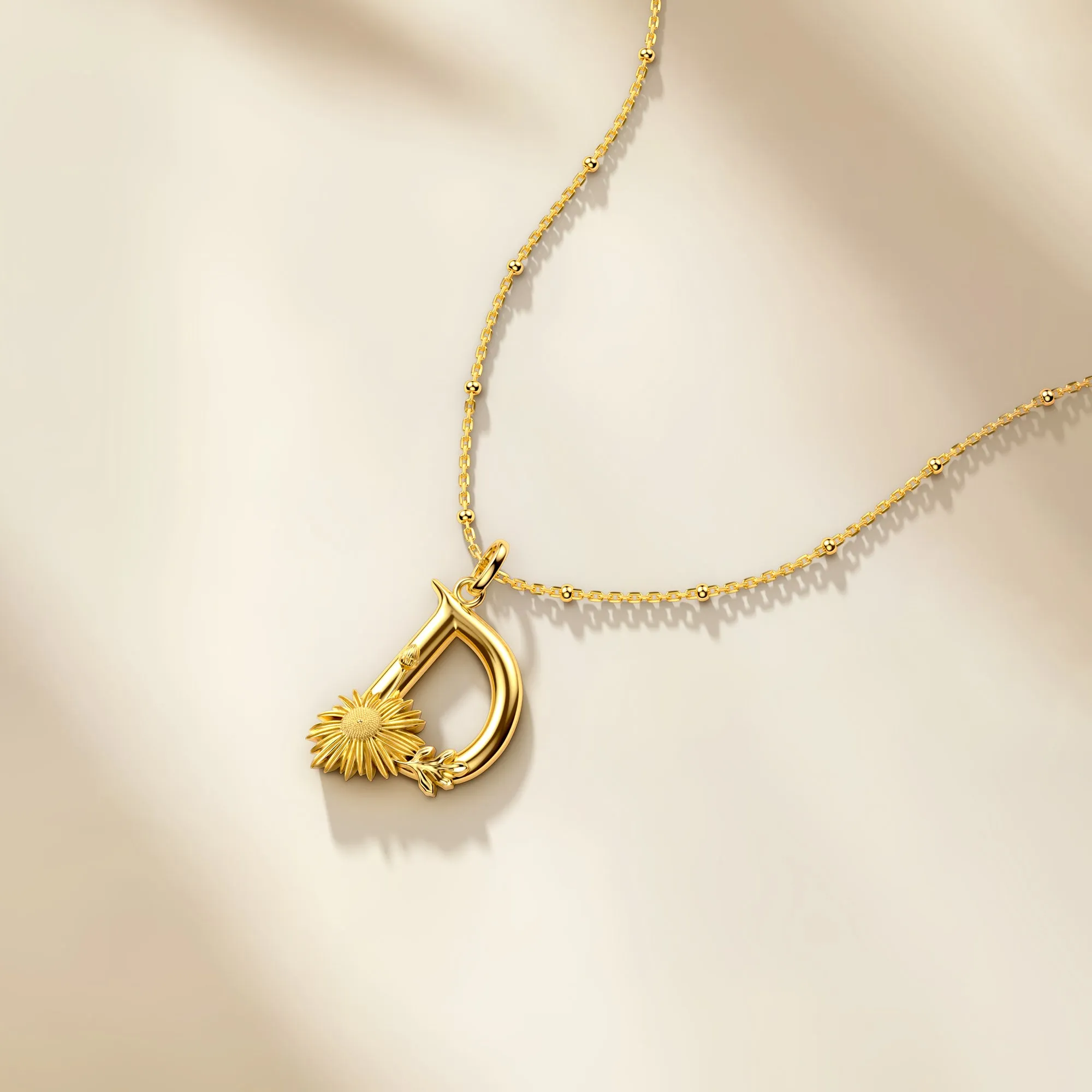 Daisy Blossom Letter D Pendant Necklace sold by Vanimy Jewelry product image thumbnail 3