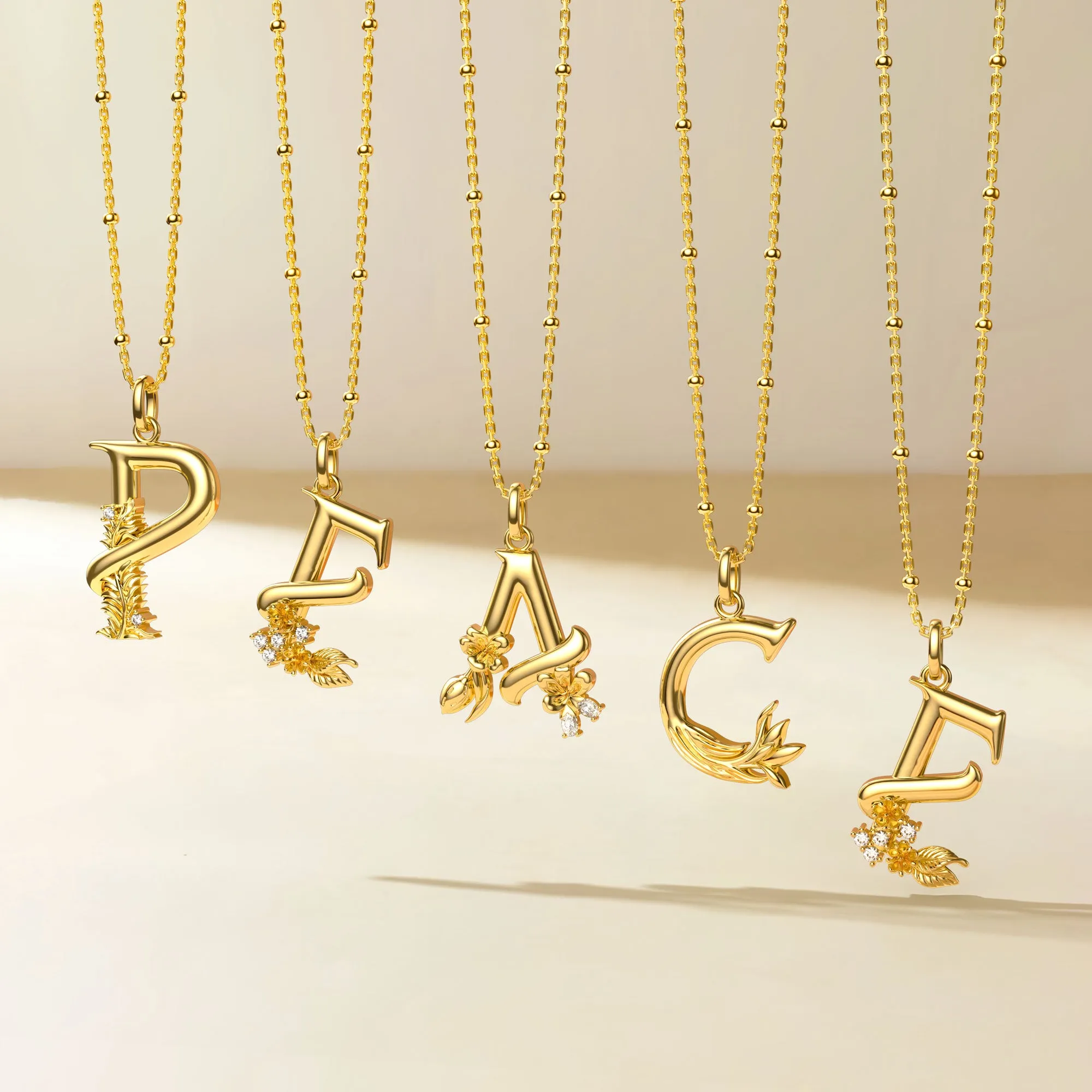 Crocus Blossom Letter C Pendant Necklace sold by Vanimy Jewelry product image thumbnail 4