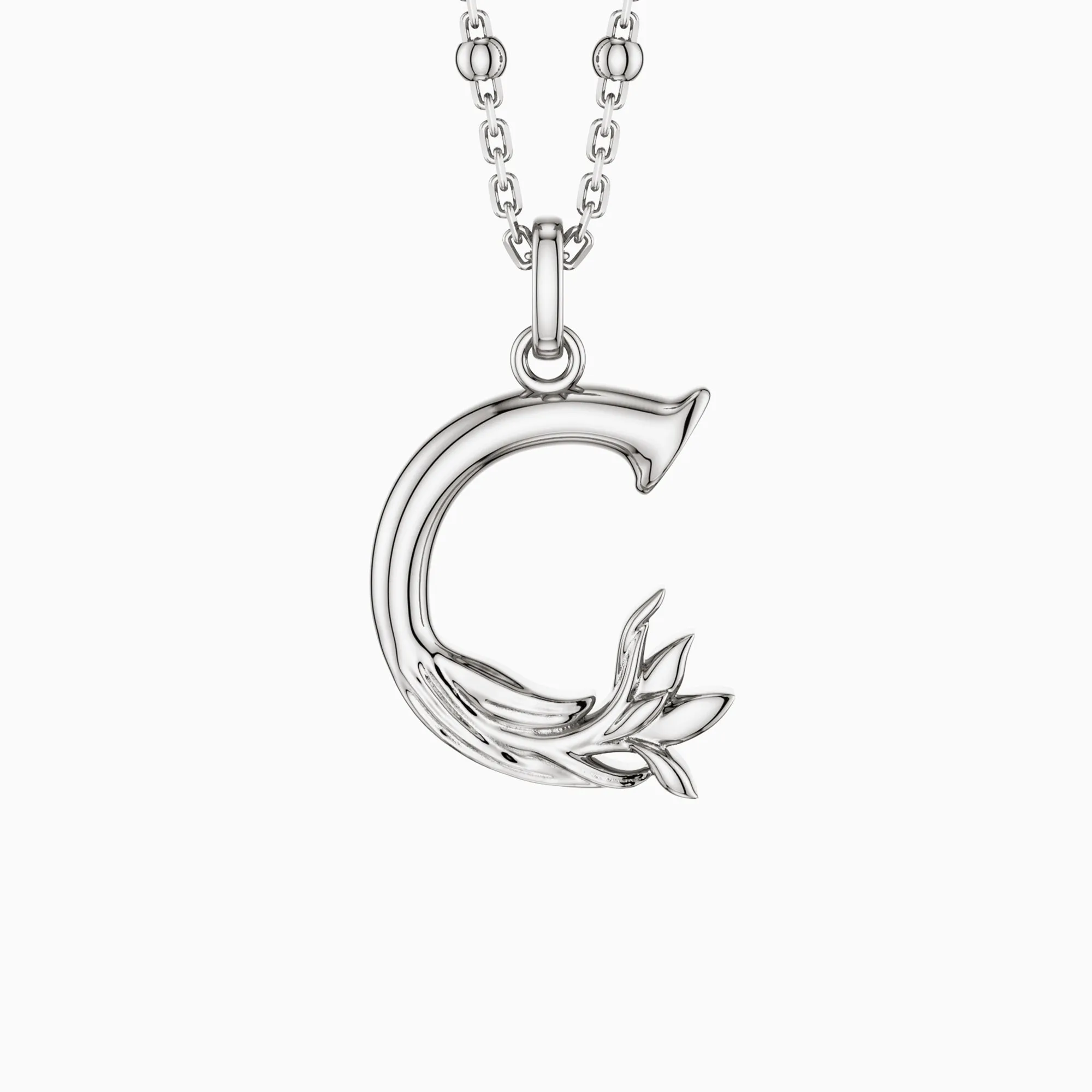 Crocus Blossom Letter C Pendant Necklace sold by Vanimy Jewelry product image thumbnail 5