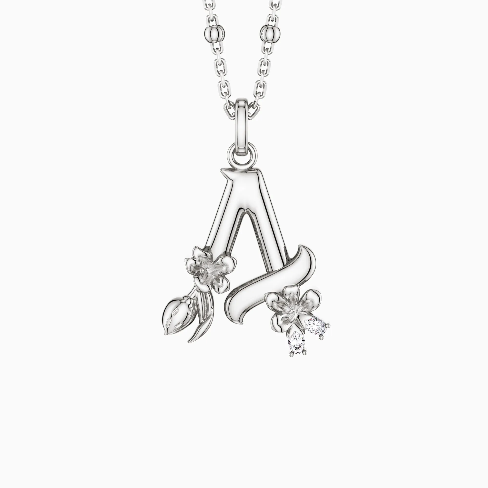 Almond Blossom Letter A Pendant Necklace sold by Vanimy Jewelry product image thumbnail 5