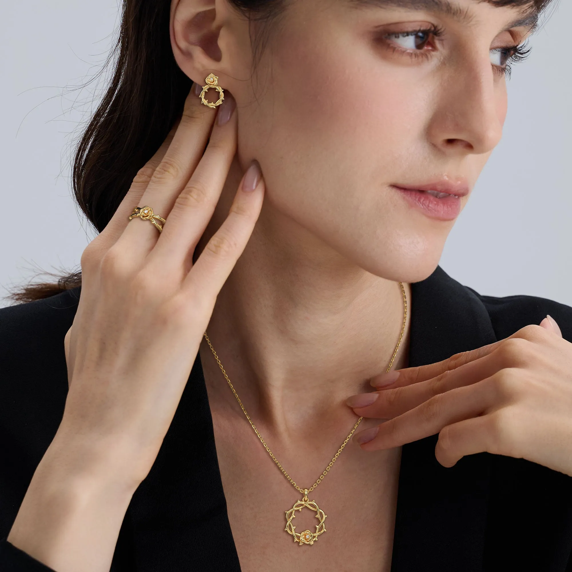 Rose Thorn Blooming Cross Ring sold by Vanimy Jewelry product image thumbnail 3