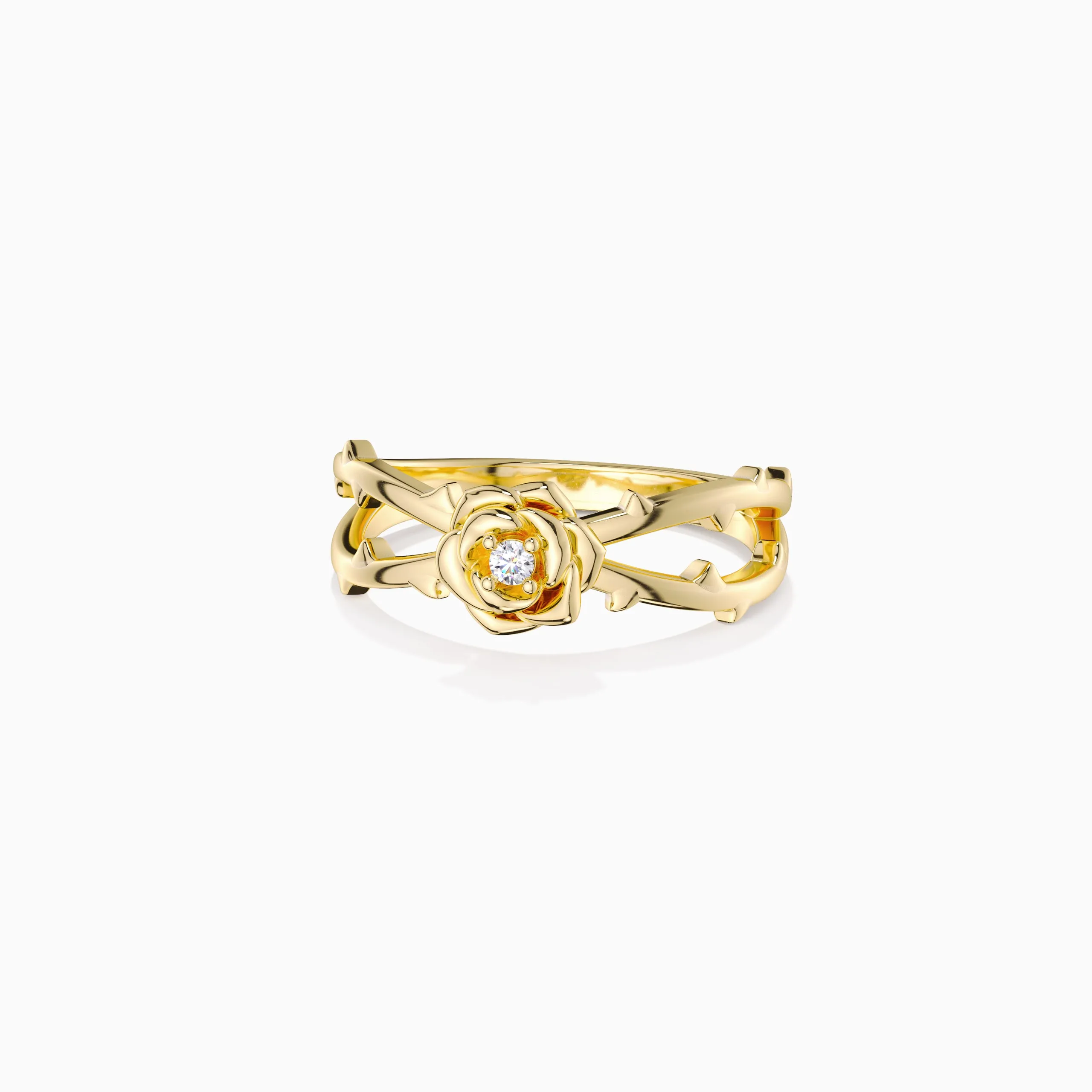 Rose Thorn Blooming Cross Ring sold by Vanimy Jewelry