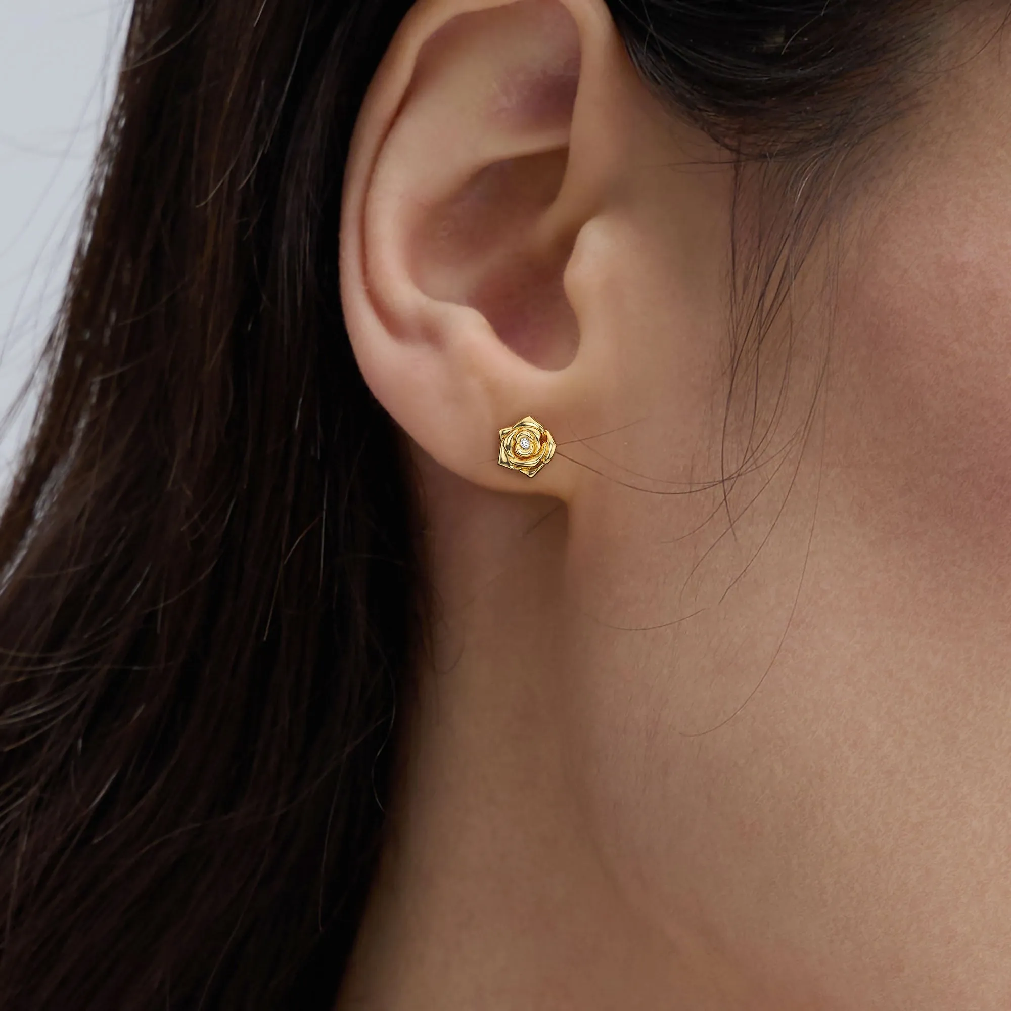 Crown of Thorns Rose Stud Earrings sold by Vanimy Jewelry product image thumbnail 4