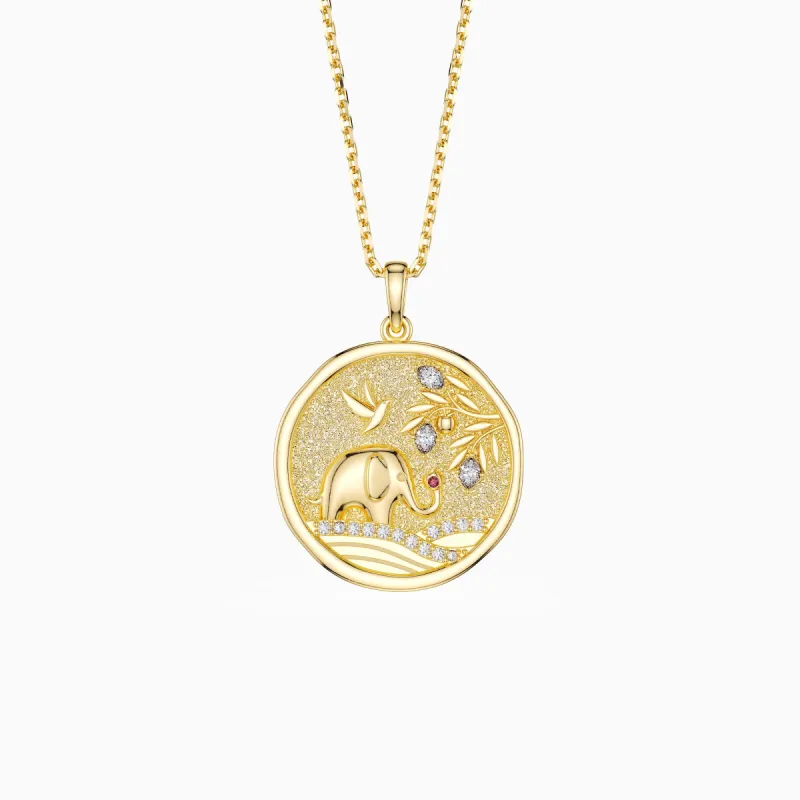 Promised Land Garden of Life Elephant Pendant Necklace sold by Vanimy Jewelry
