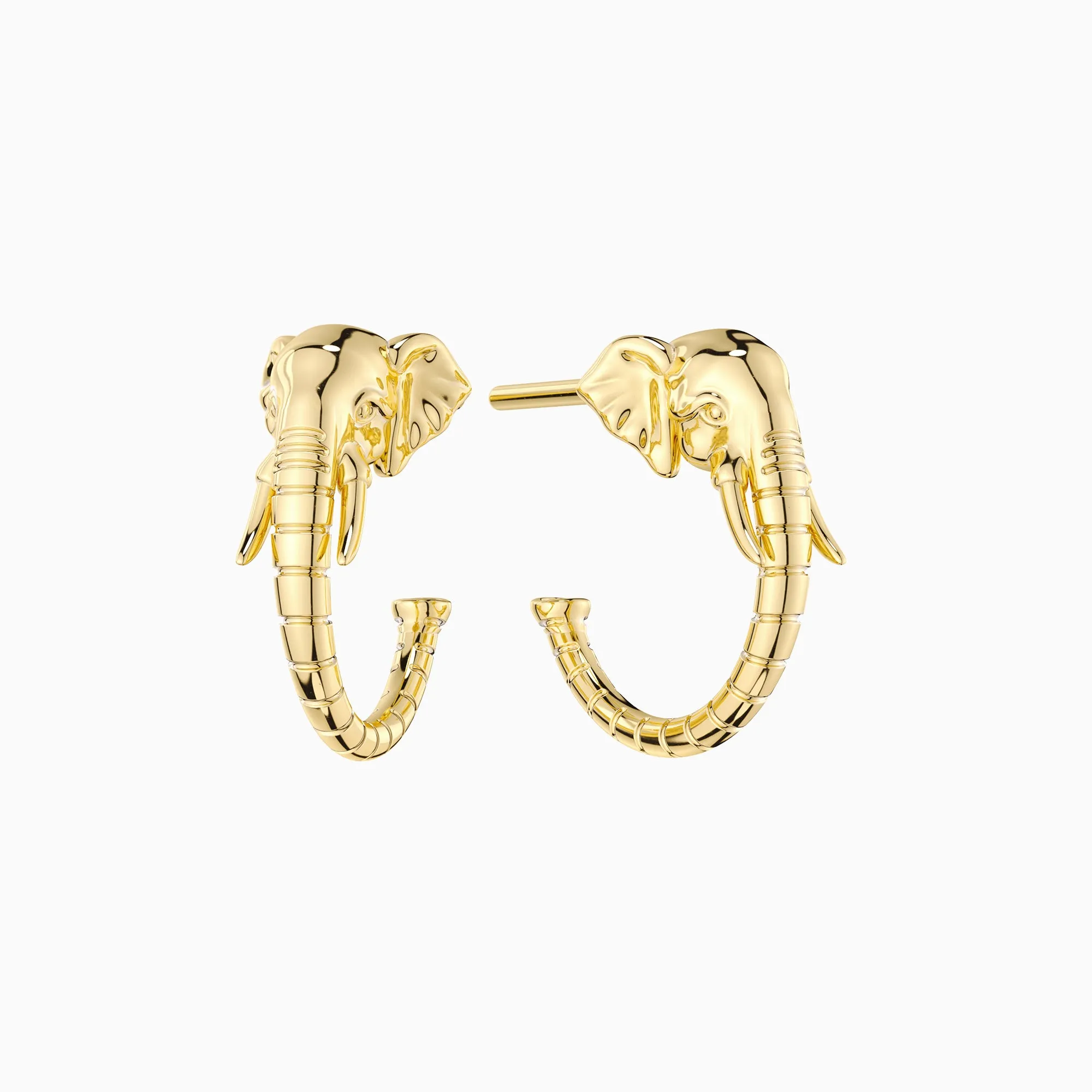 Promised Land Garden of Life Elephant Half Hoop Stud Earrings sold by Vanimy Jewelry