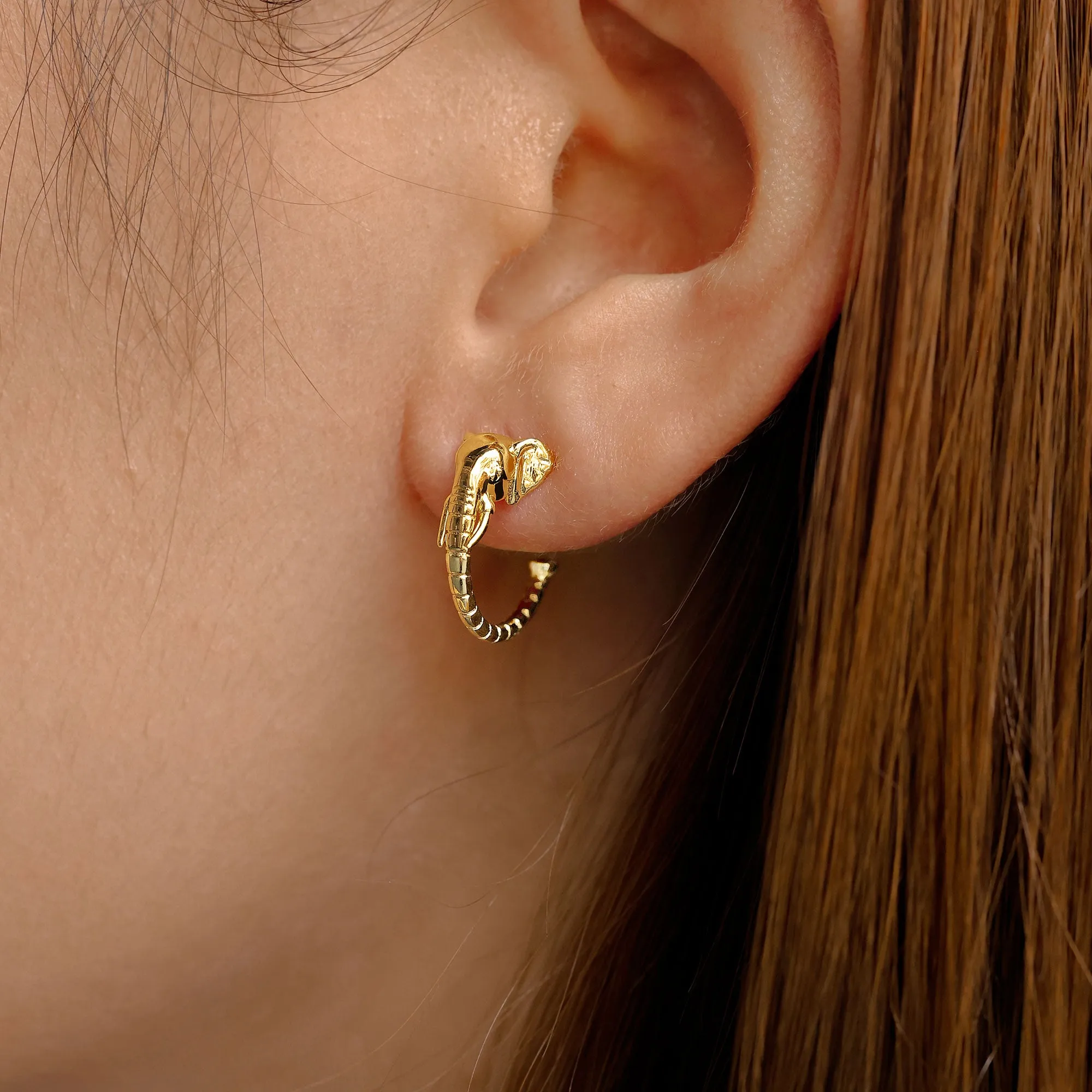 Promised Land Garden of Life Elephant Half Hoop Stud Earrings sold by Vanimy Jewelry product image thumbnail 2