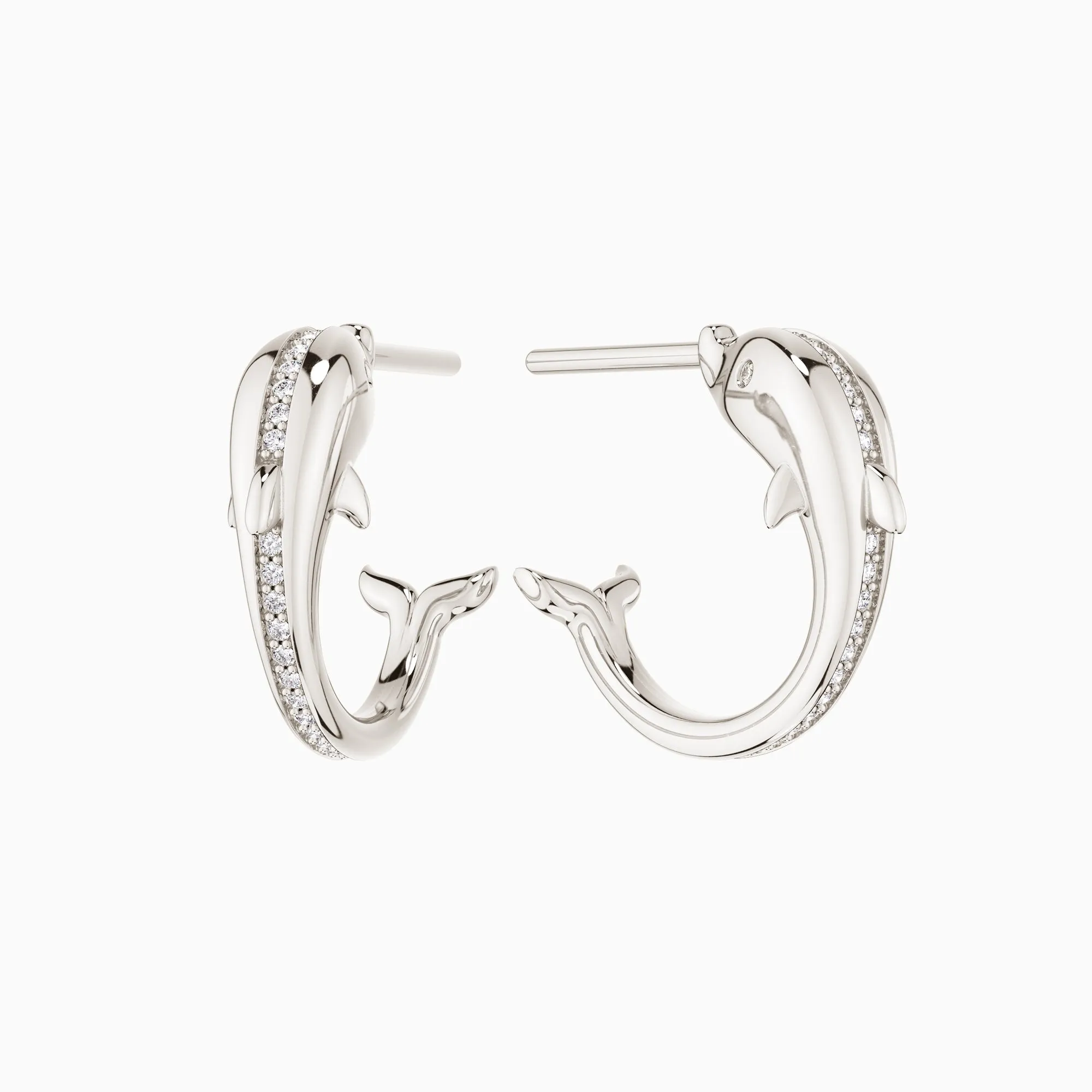 Promised Land Ocean’s Dance Dolphin Half Hoop Stud Earrings sold by Vanimy Jewelry product image thumbnail 5