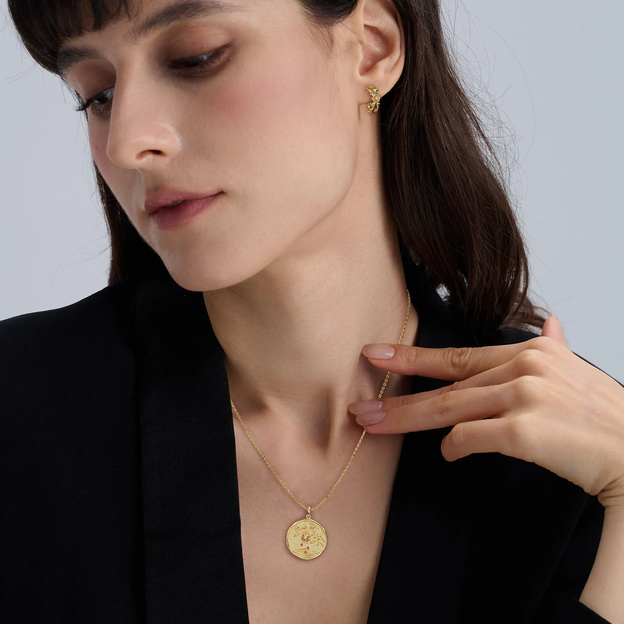 Promised Land Earth's Bloom Half Hoop Stud Earrings sold by Vanimy Jewelry product image thumbnail 4