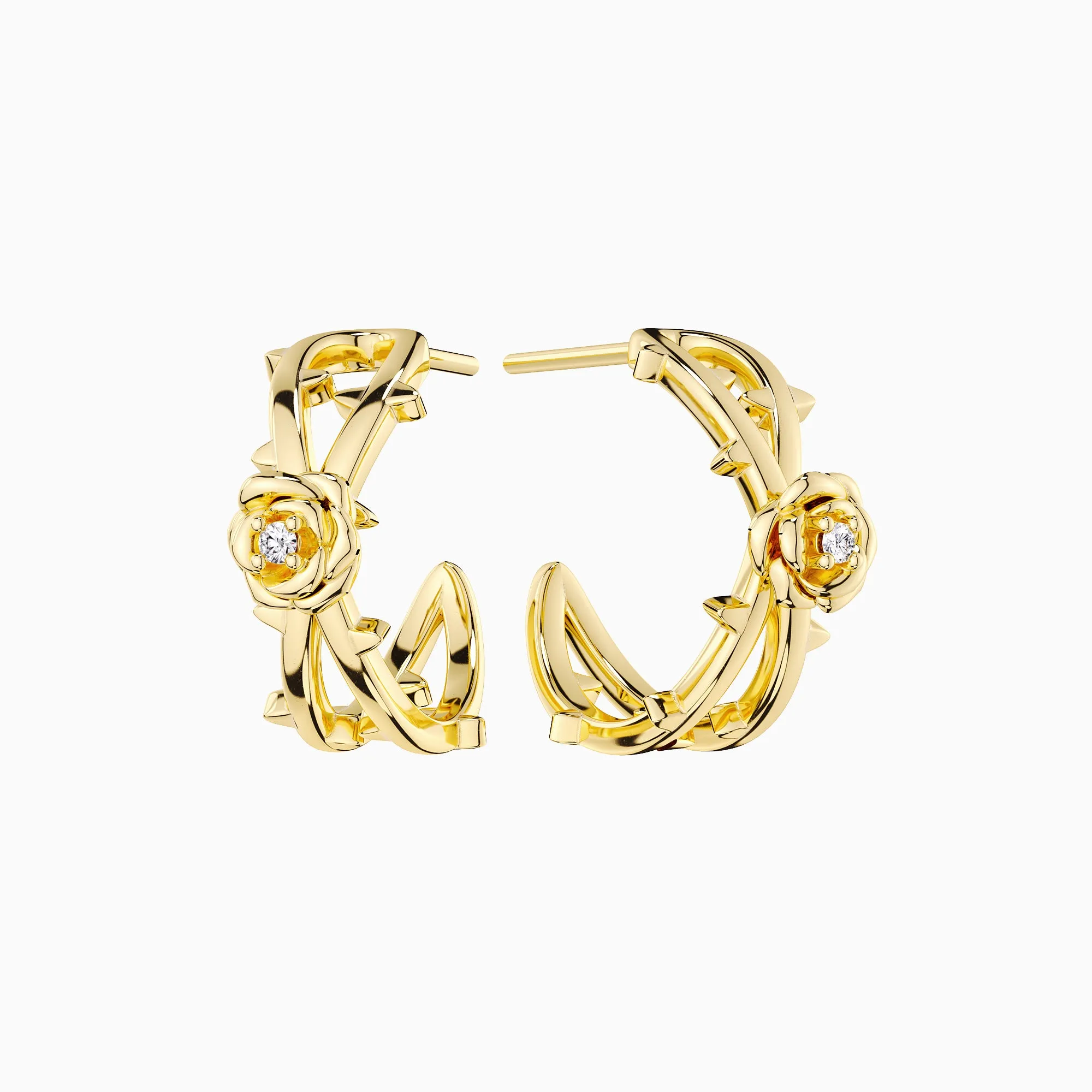 Promised Land Earth's Bloom Half Hoop Stud Earrings sold by Vanimy Jewelry