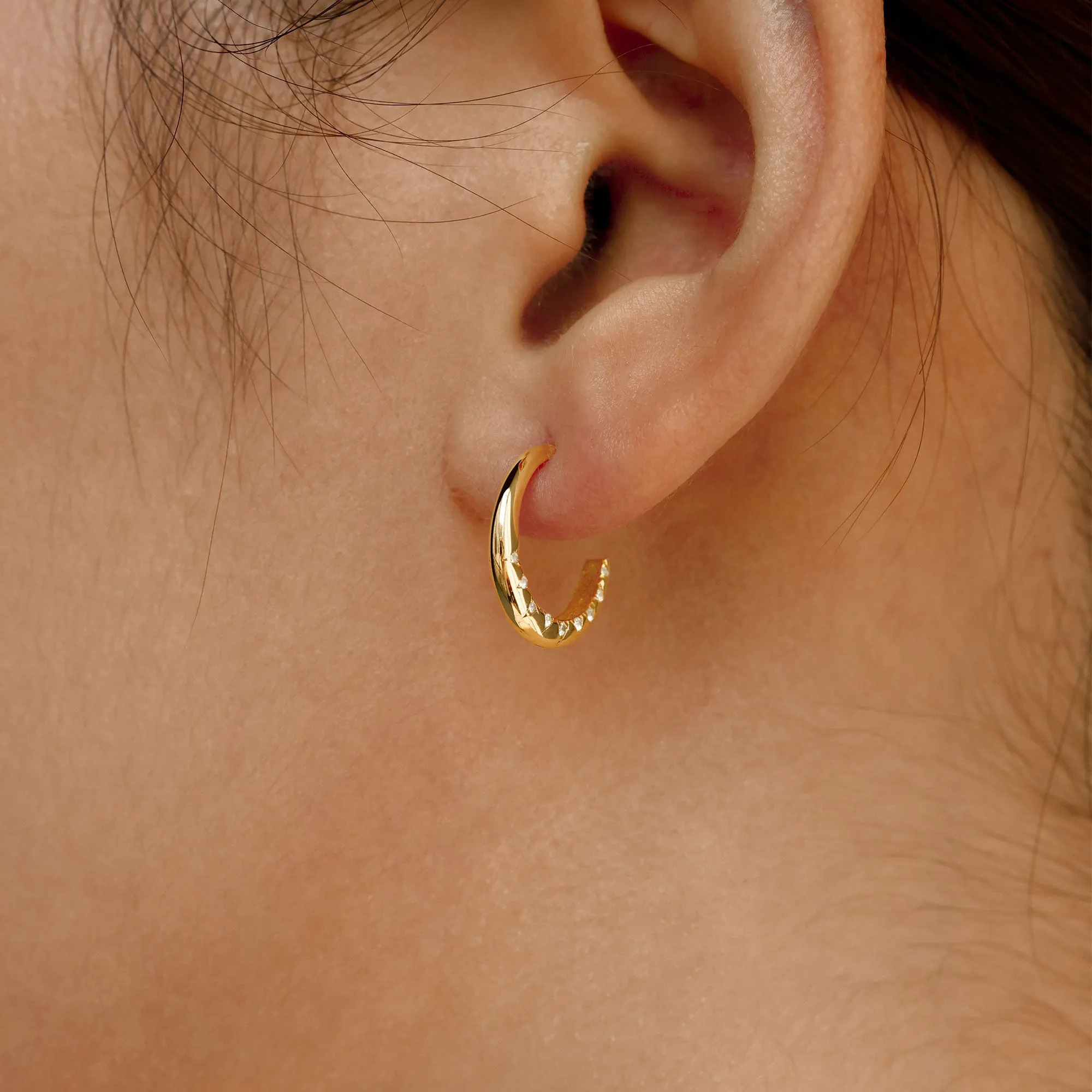 Promised Land Genesis Light Half Hoop Stud Earrings sold by Vanimy Jewelry product image thumbnail 3