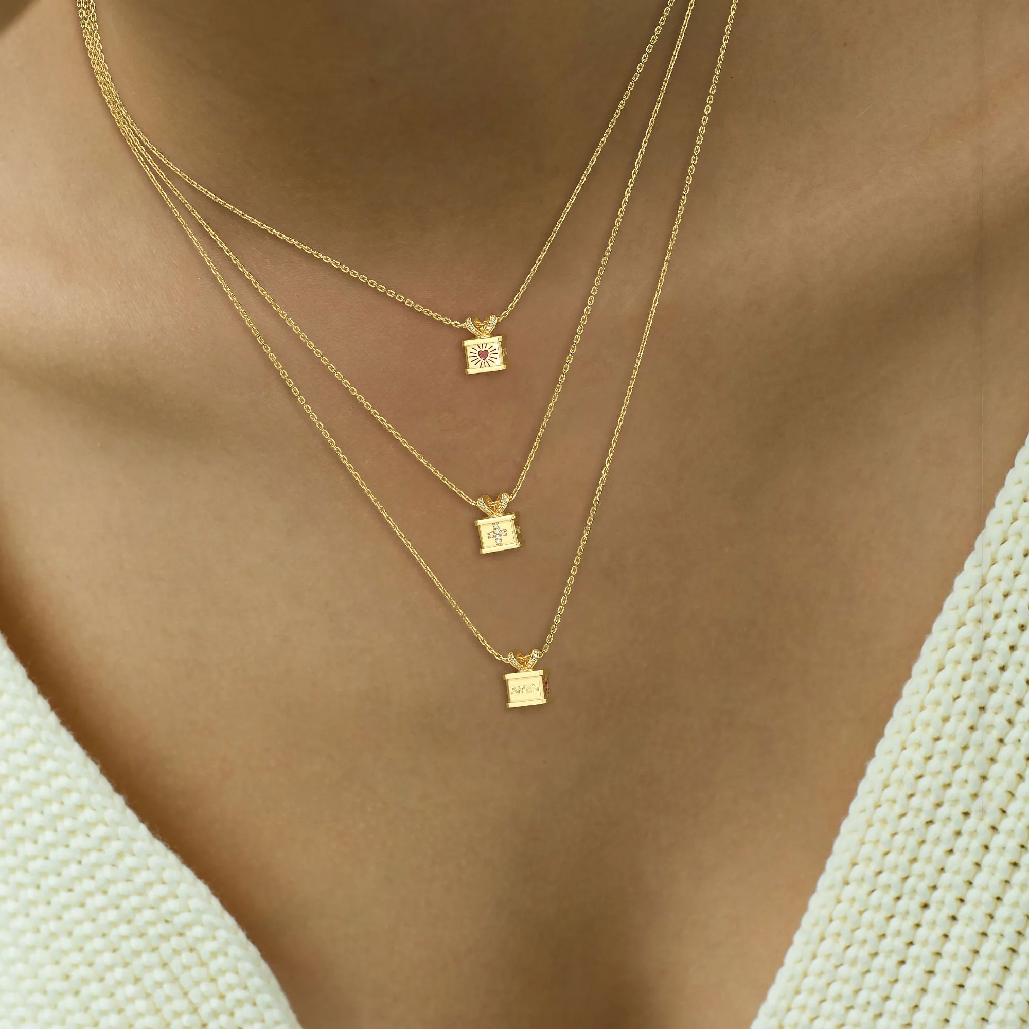 Gift Box Spinner Necklace sold by Vanimy Jewelry product image thumbnail 3