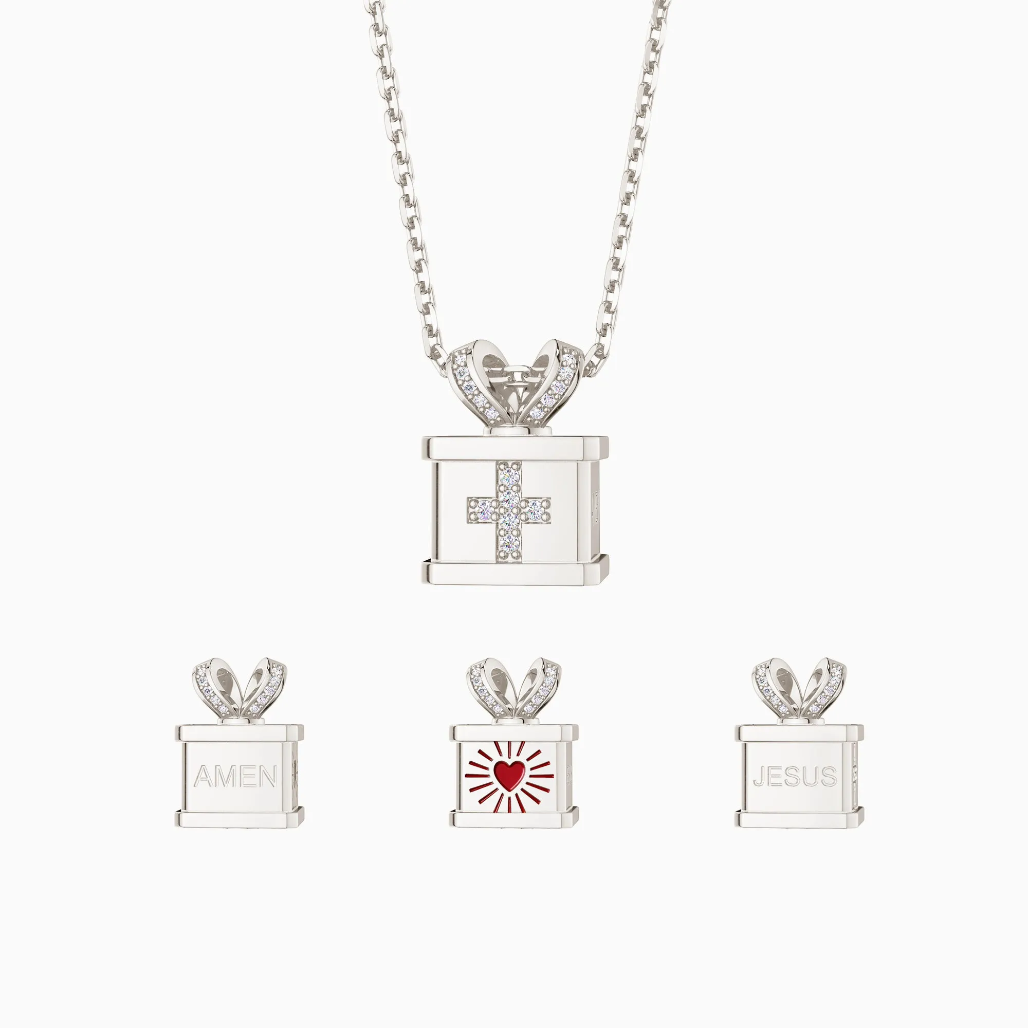 Gift Box Spinner Necklace sold by Vanimy Jewelry product image thumbnail 5