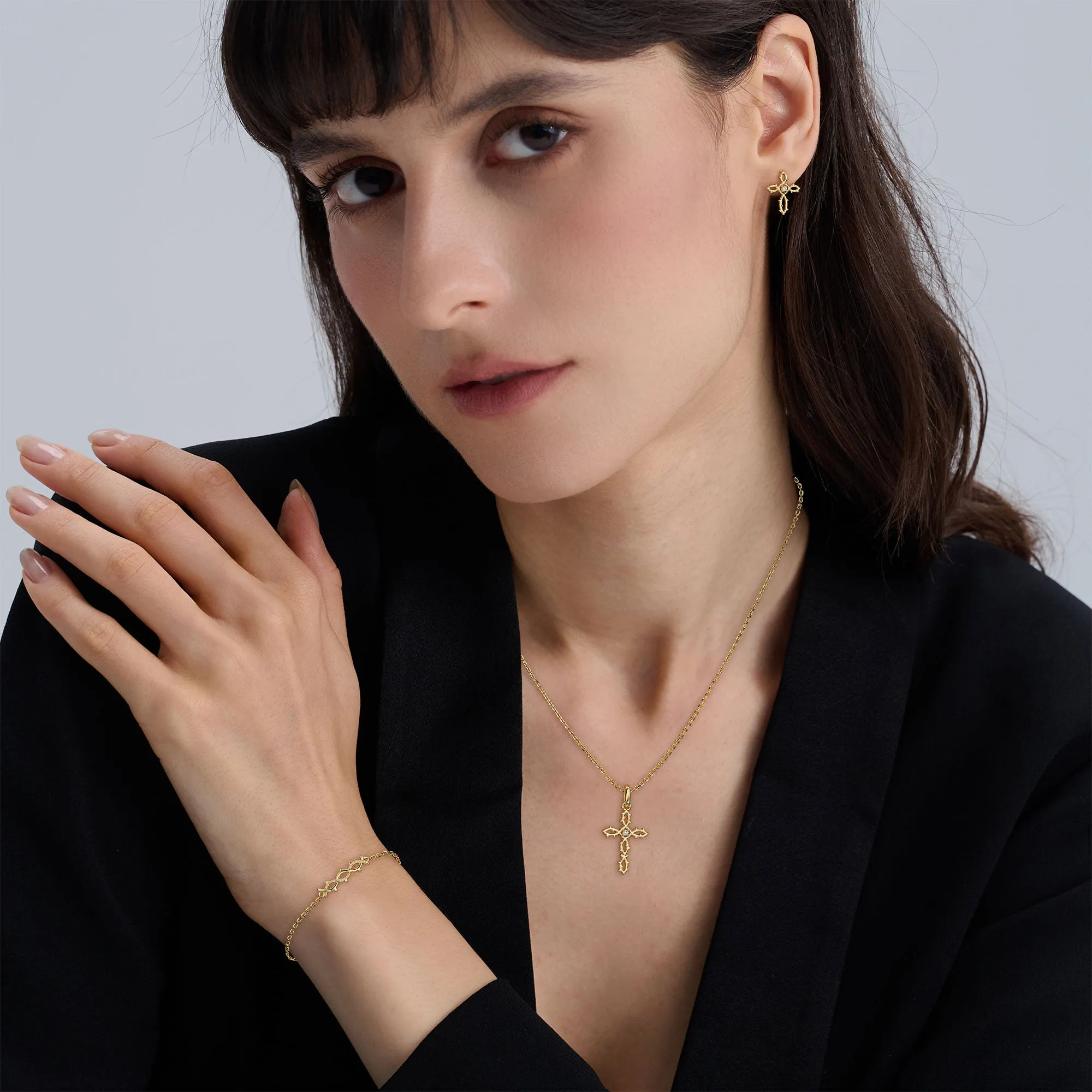 Thorn Cross Earrings sold by Vanimy Jewelry product image thumbnail 3