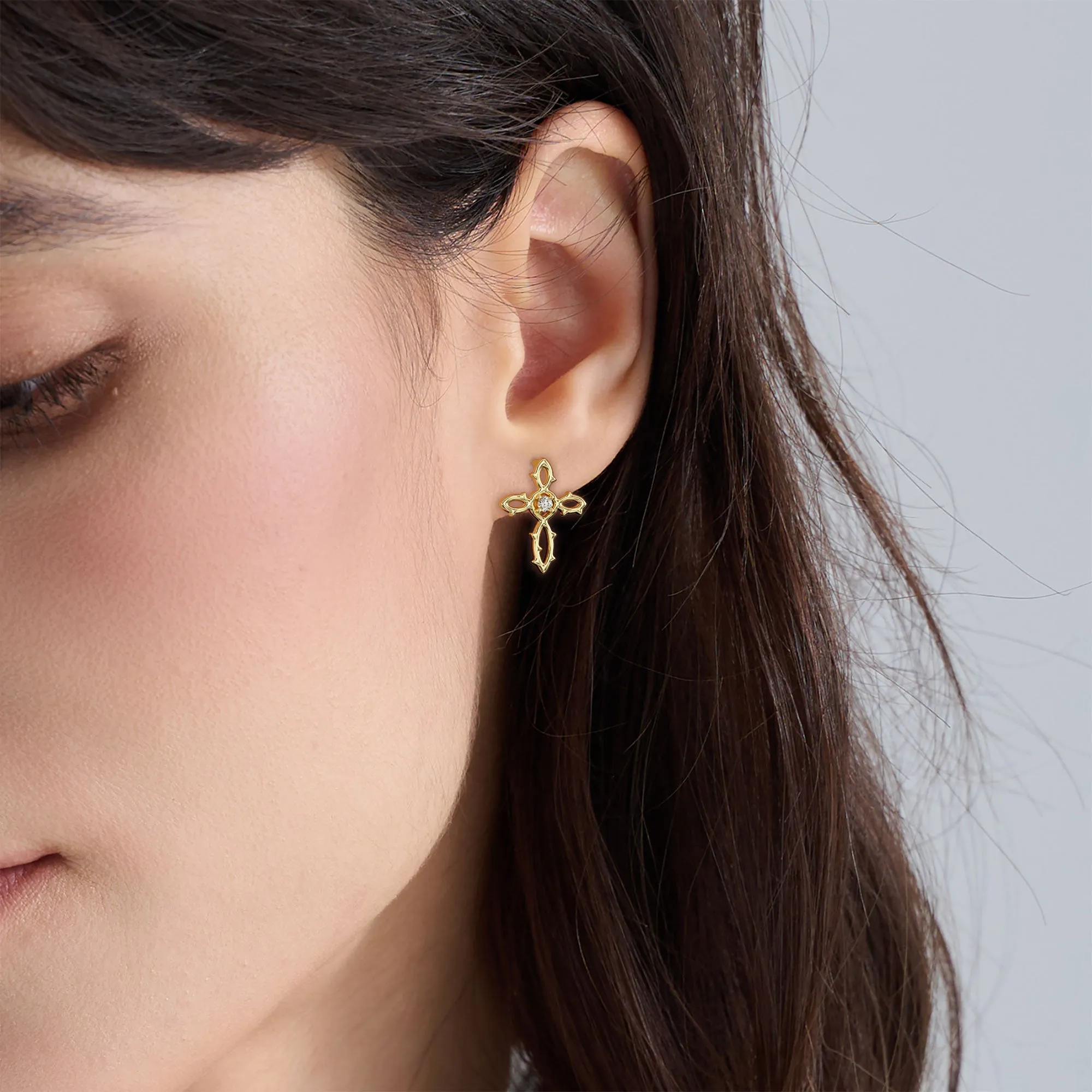 Thorn Cross Earrings sold by Vanimy Jewelry product image thumbnail 2