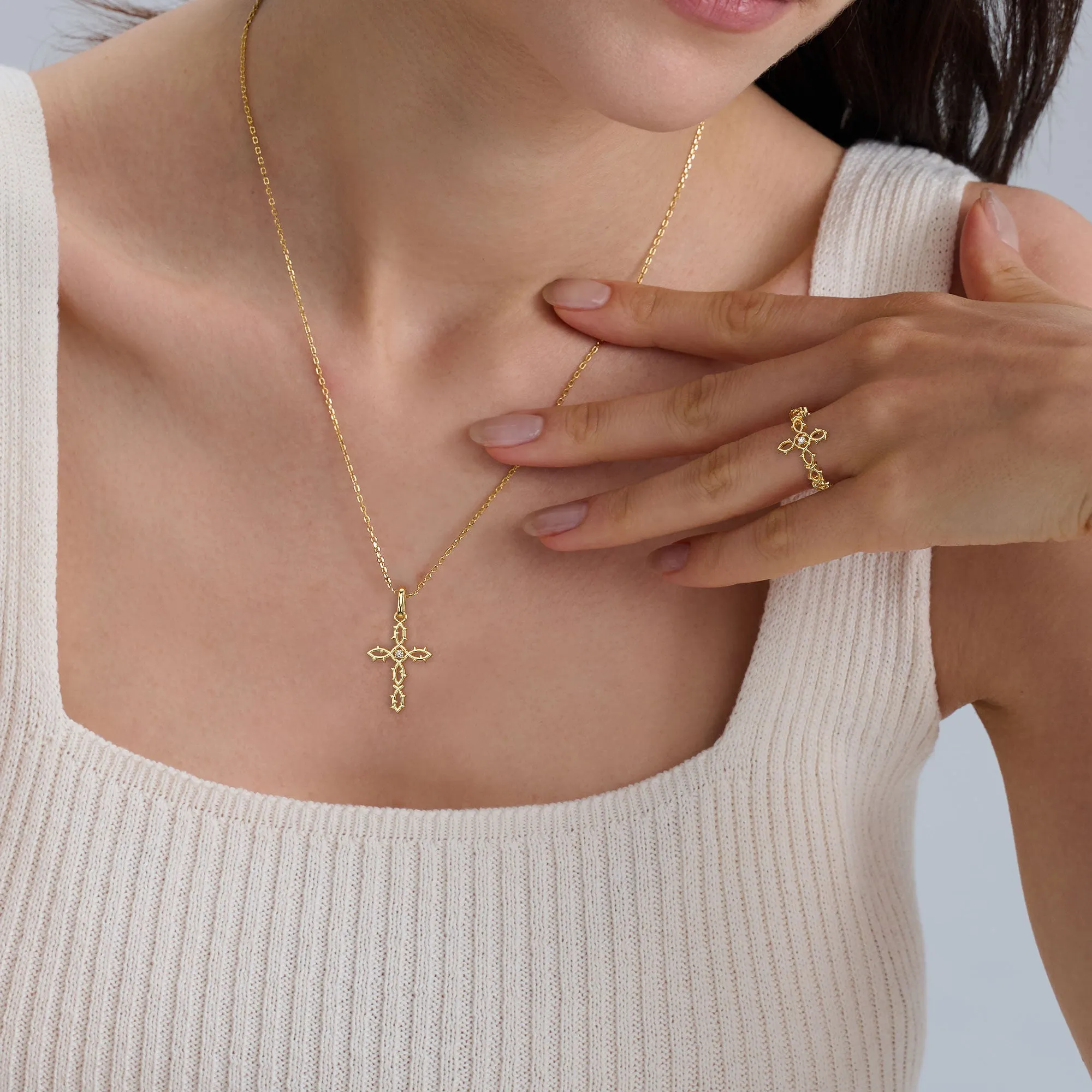 Thorned Cross Ring sold by Vanimy Jewelry product image thumbnail 2